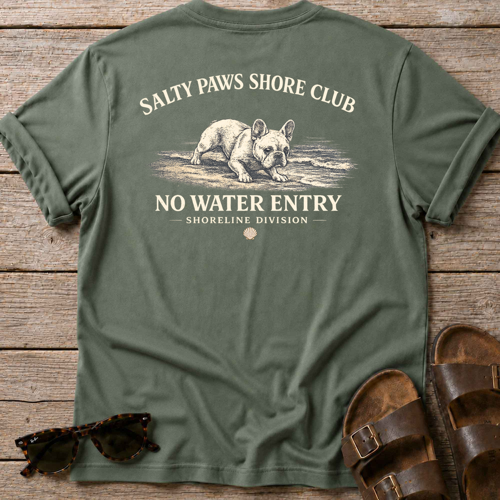 No Water Frenchie Back Design T-Shirt
