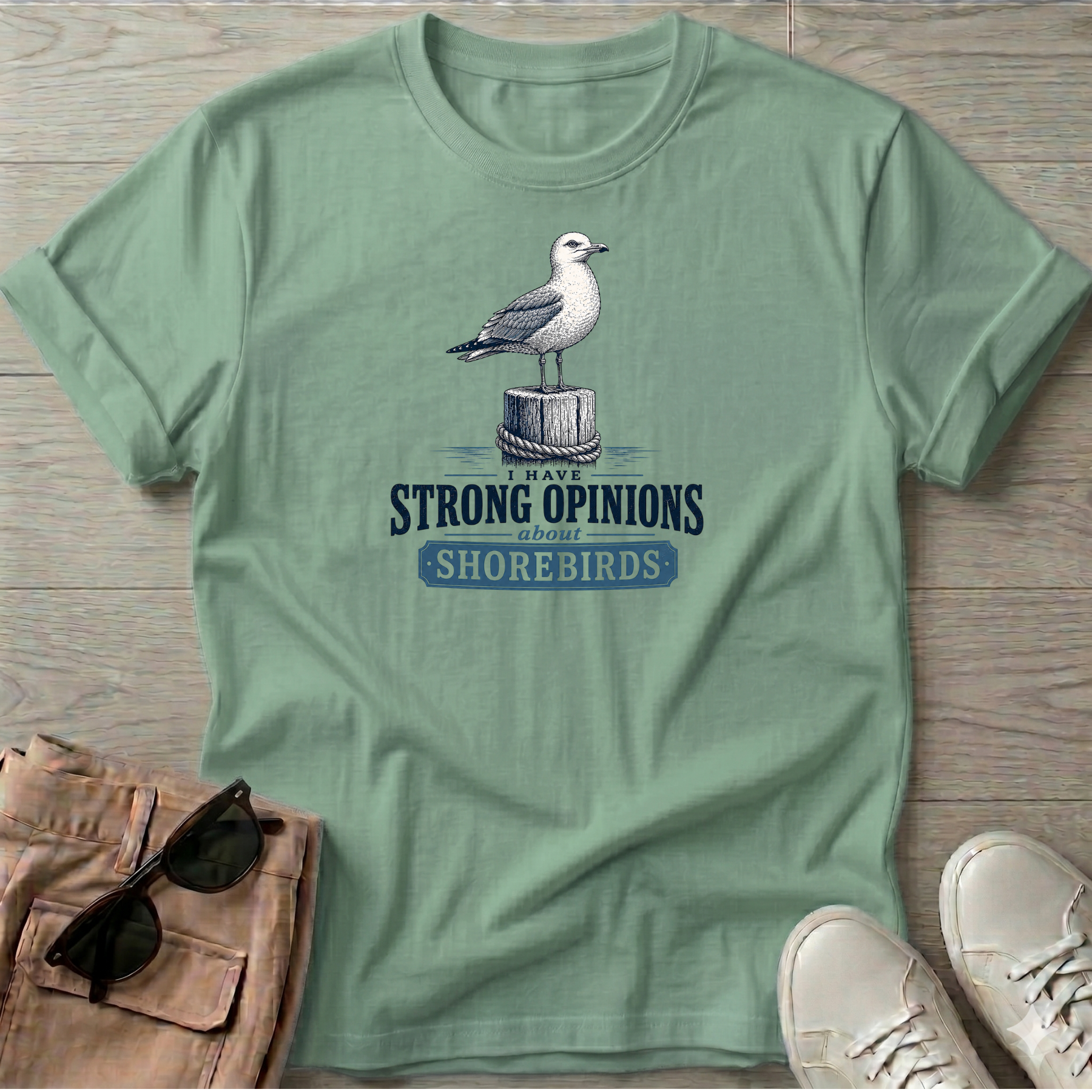 Gull Strong Opinions Shorebirds T-Shirt
