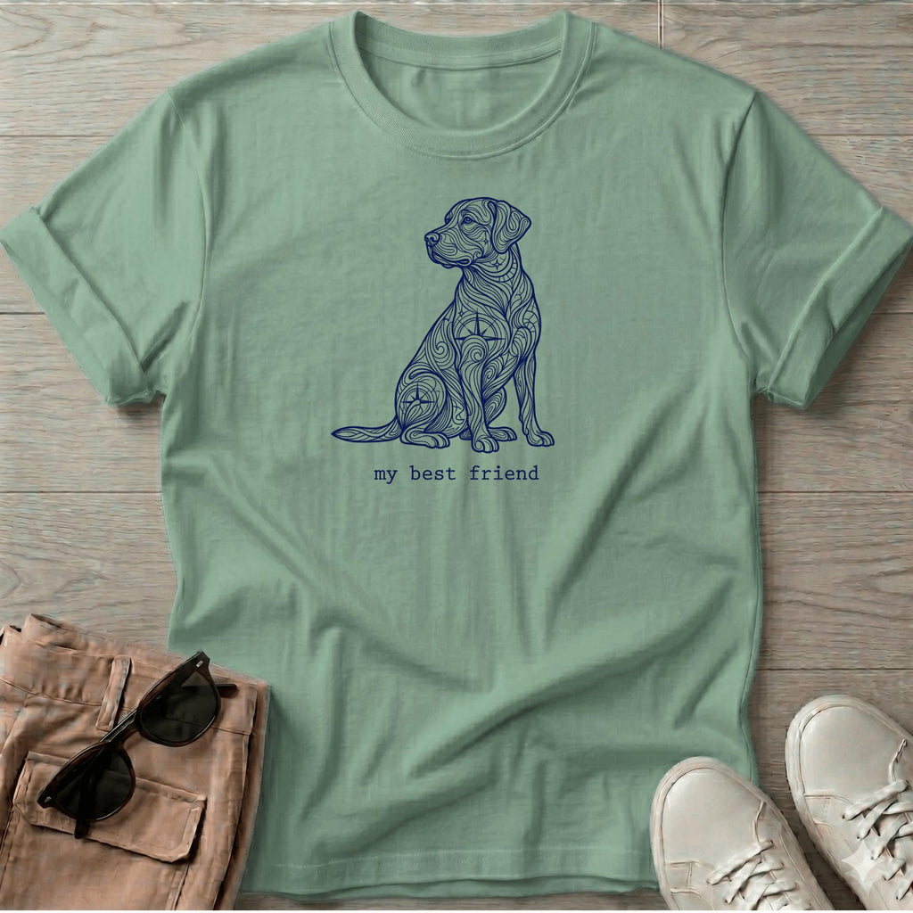 My Best Friend T-Shirt — Beach Dog Line Art Tee - dog lover coastal t-shirt, Salty Paws