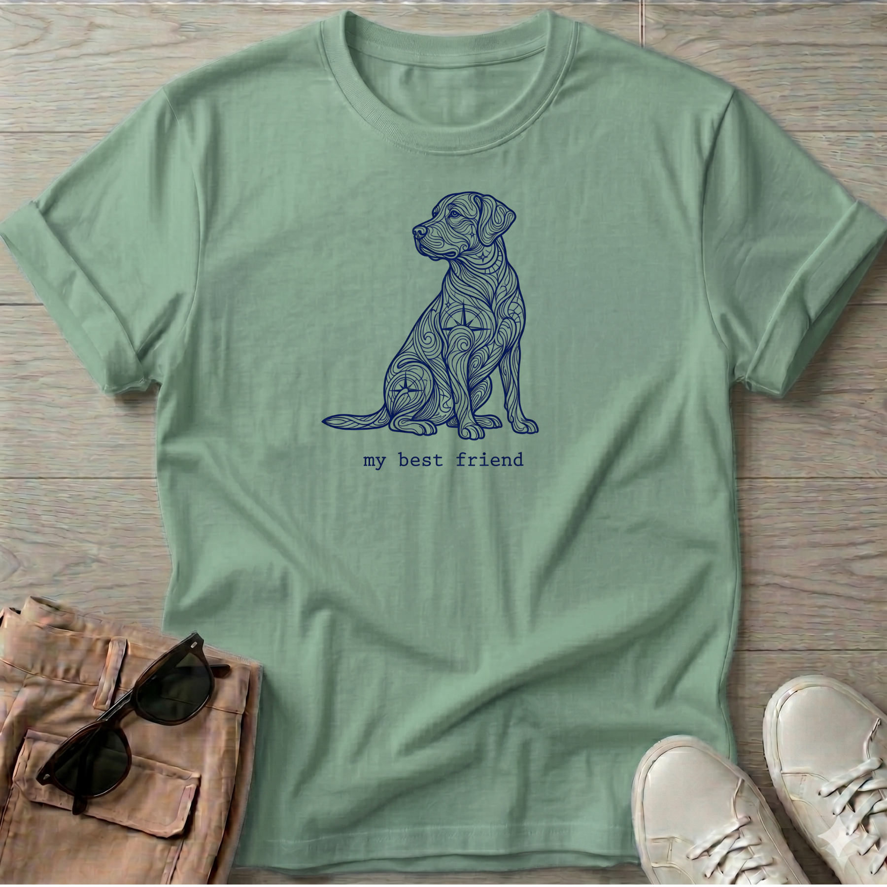 My Best Friend T-Shirt — Beach Dog Line Art Tee