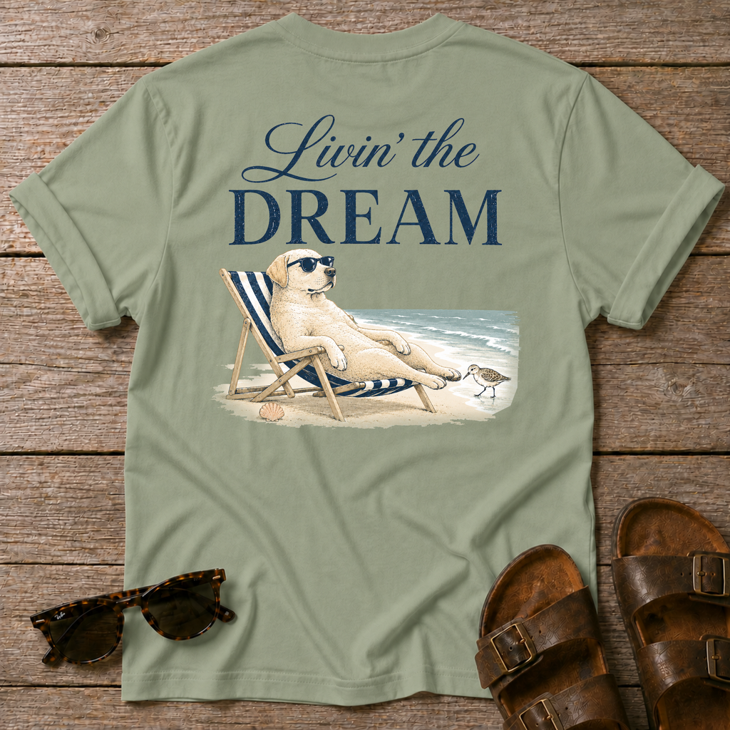 Livin the Dream Golden T-shirt BACK DESIGN