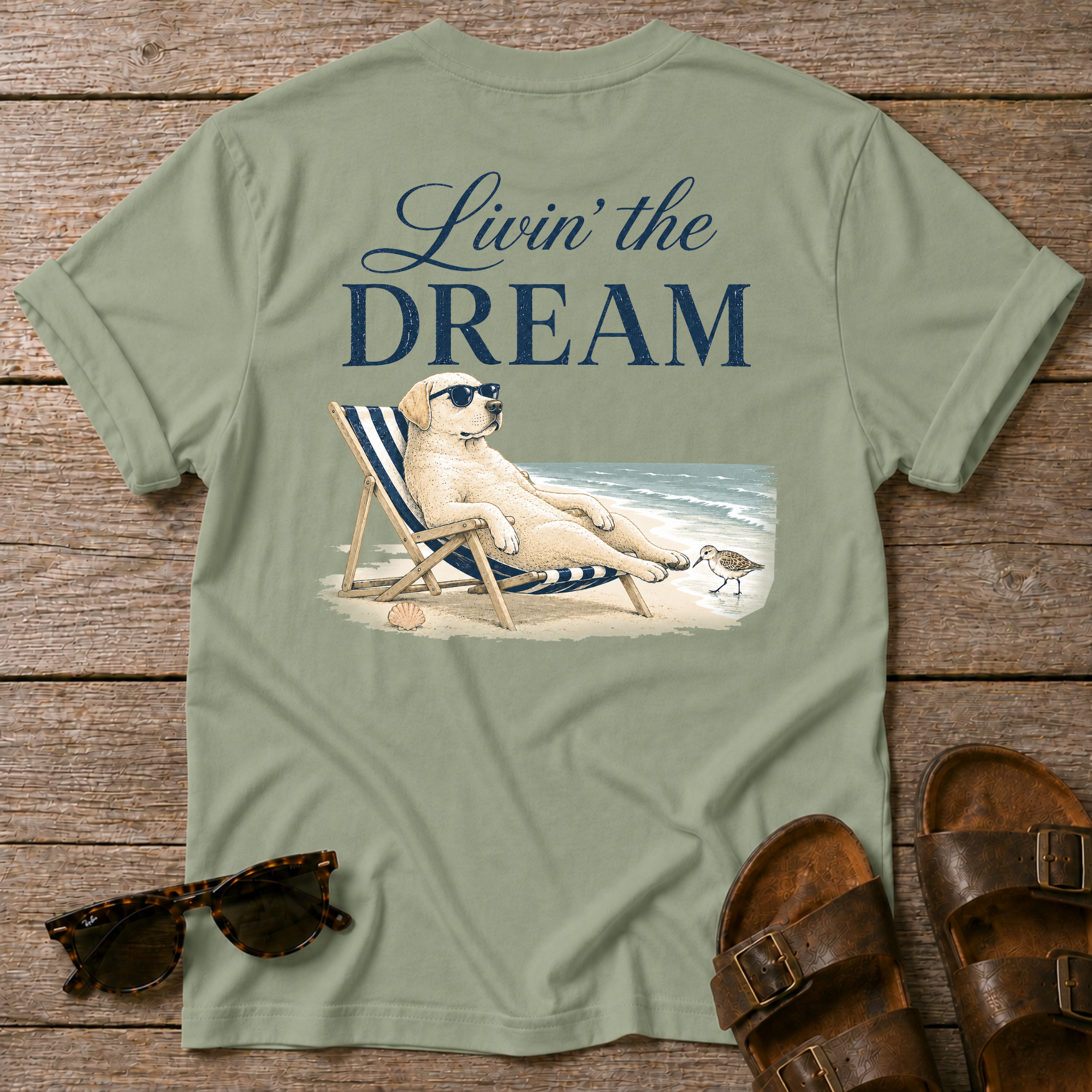 Livin the Dream Golden T-shirt BACK DESIGN