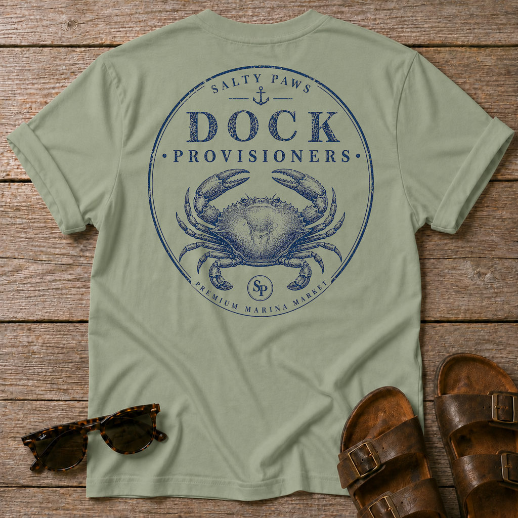 Dock Provisions Crab  BACK DESIGN T-Shirt