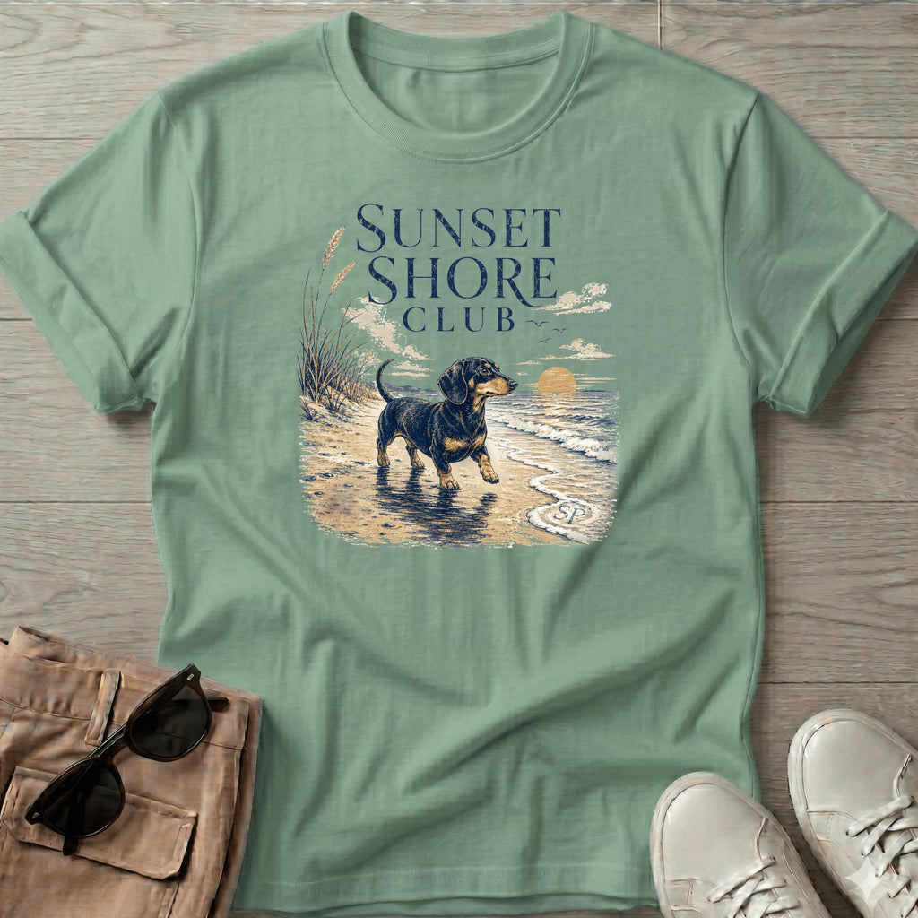 Doxie Sunset Shore DogT-Shirt Vacation