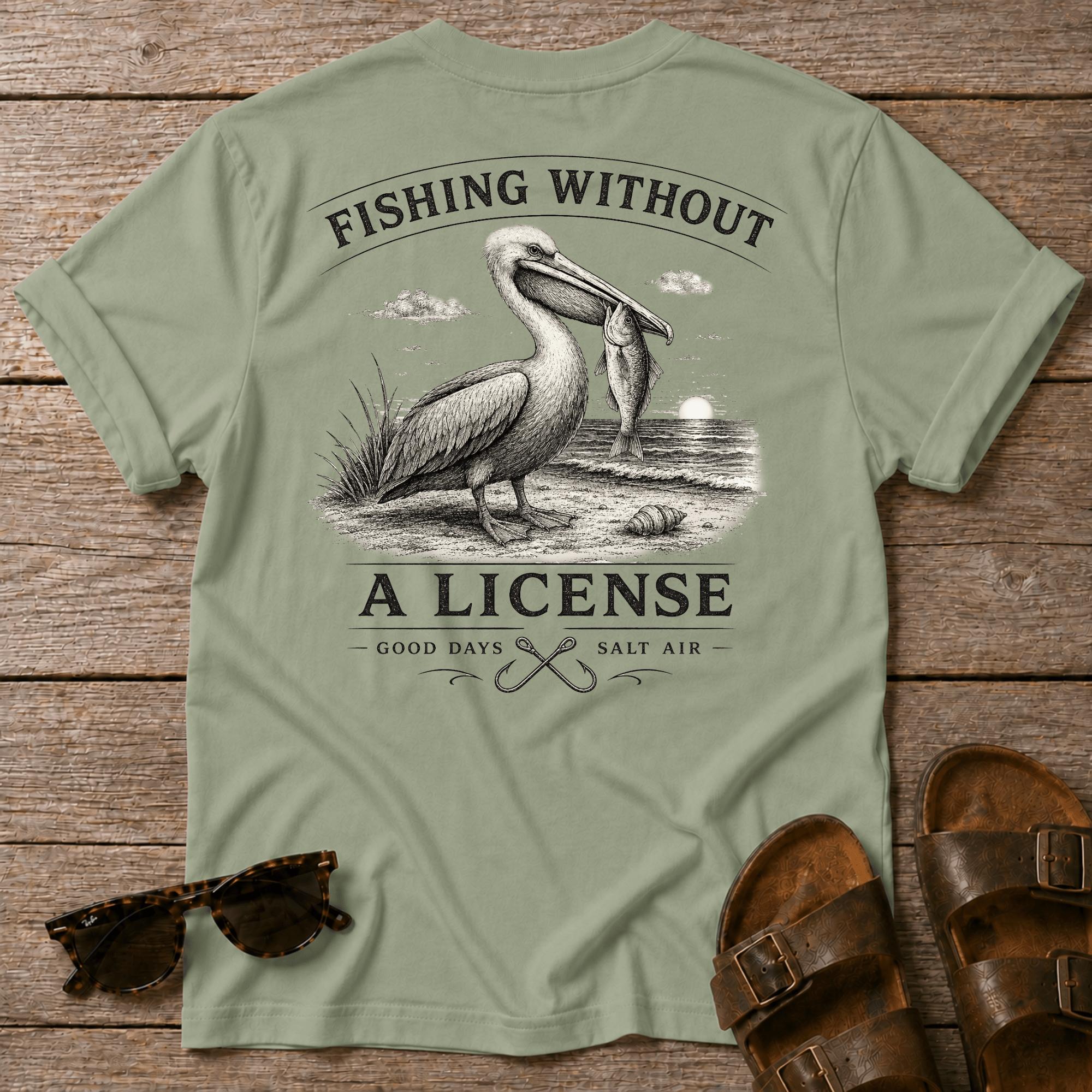 Fishing No License Pelican BACK DESIGN