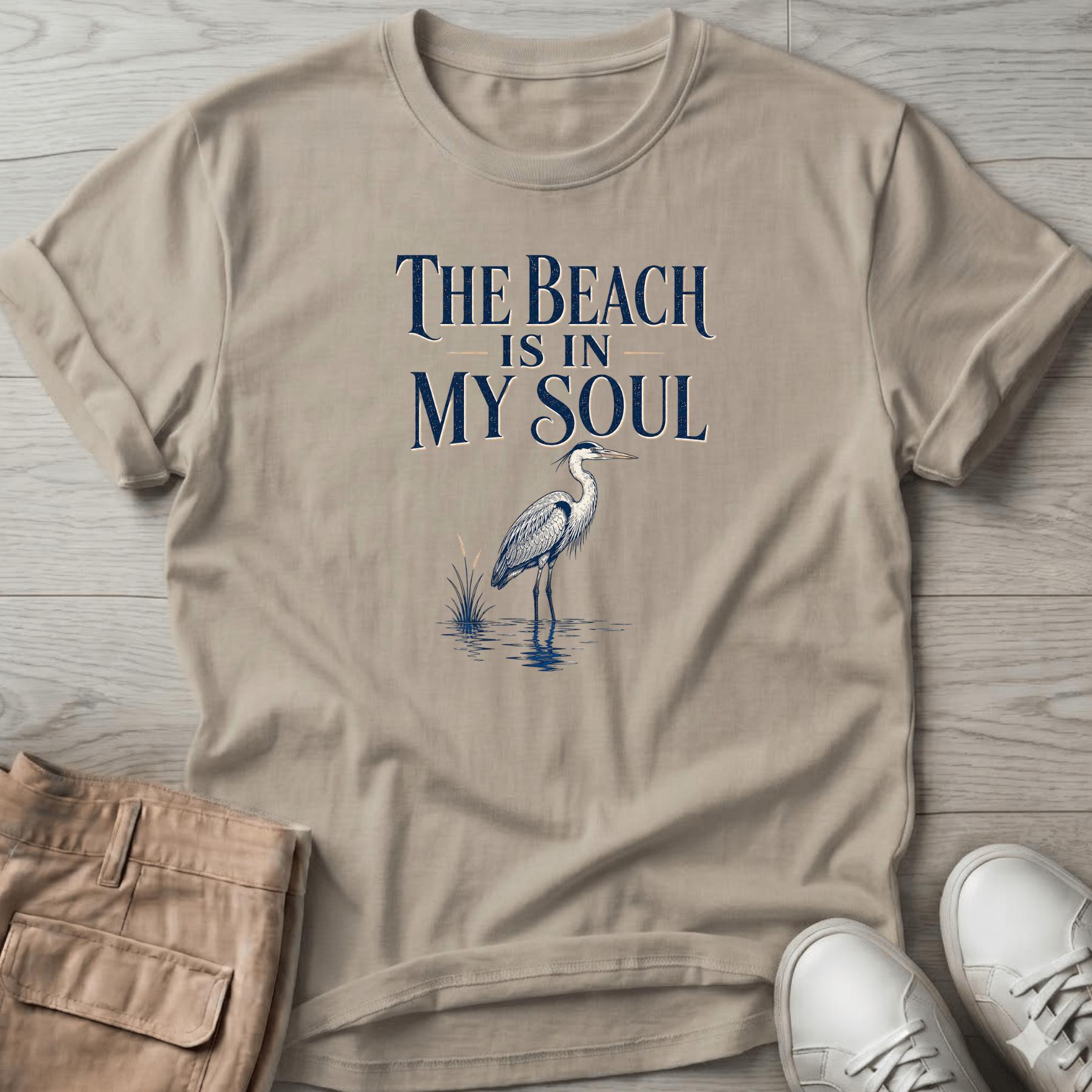 Beach is in my Soul Heron T-Shirt