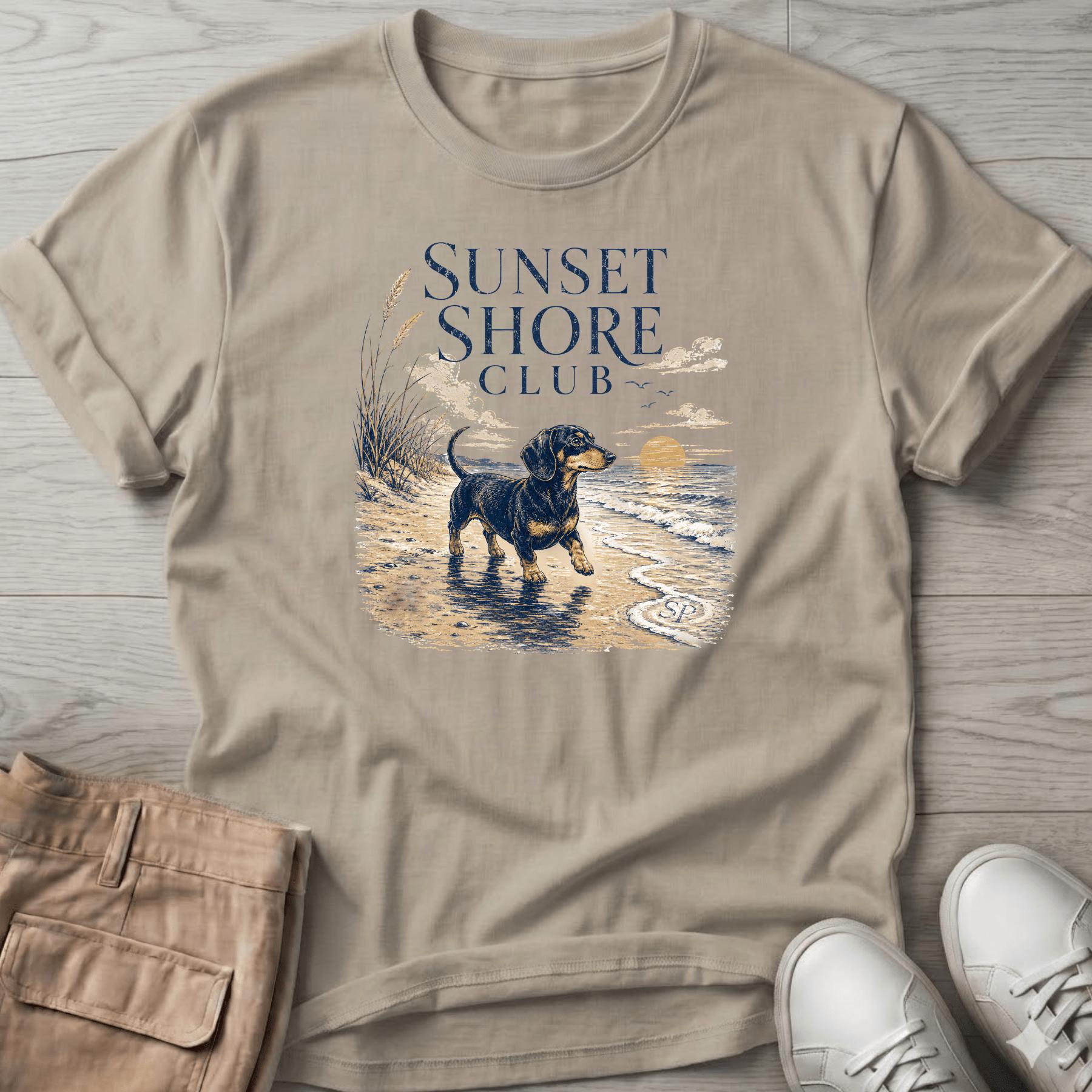 Doxie Sunset Shore DogT-Shirt Vacation