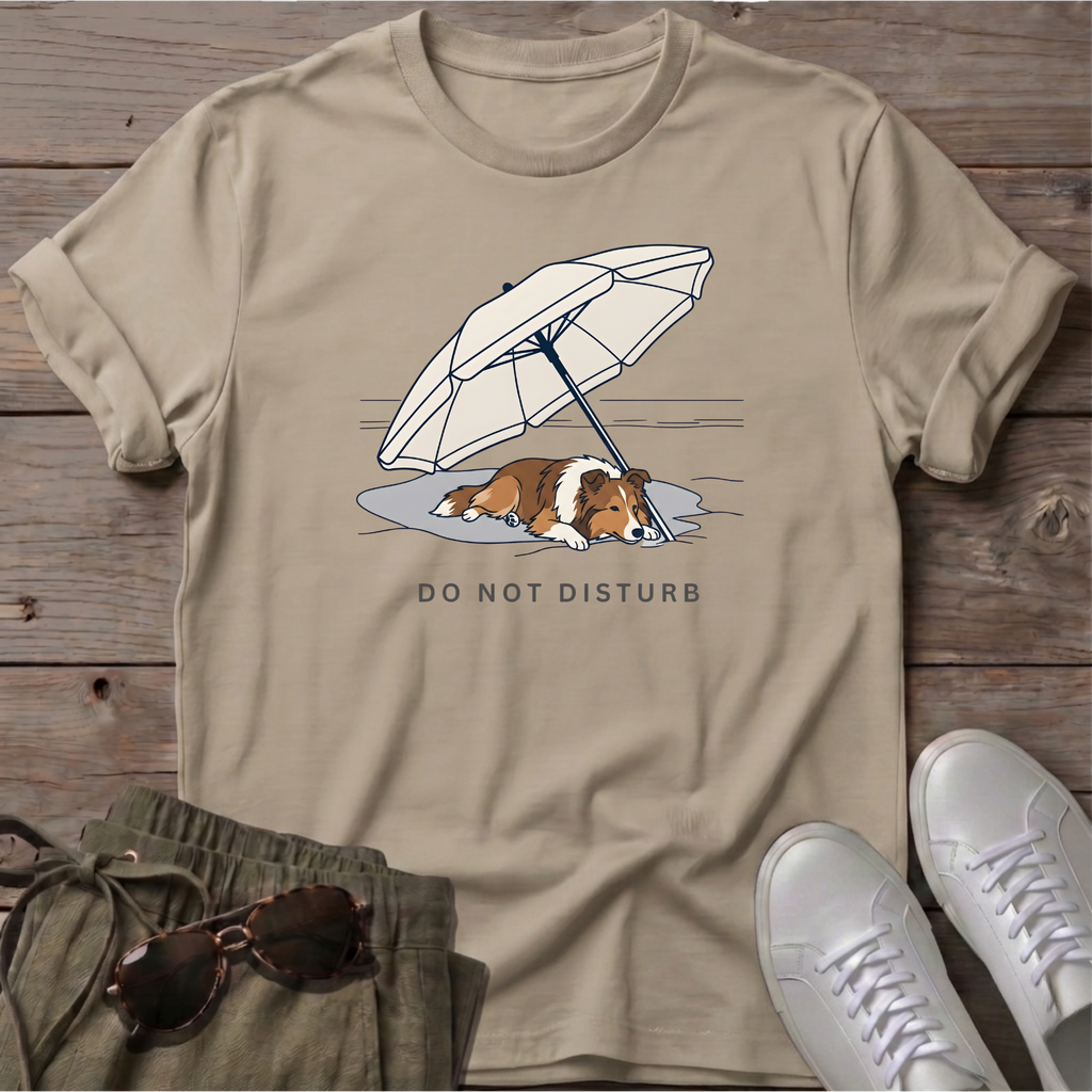 Do Not Disturb Collie T-Shirt in Sand