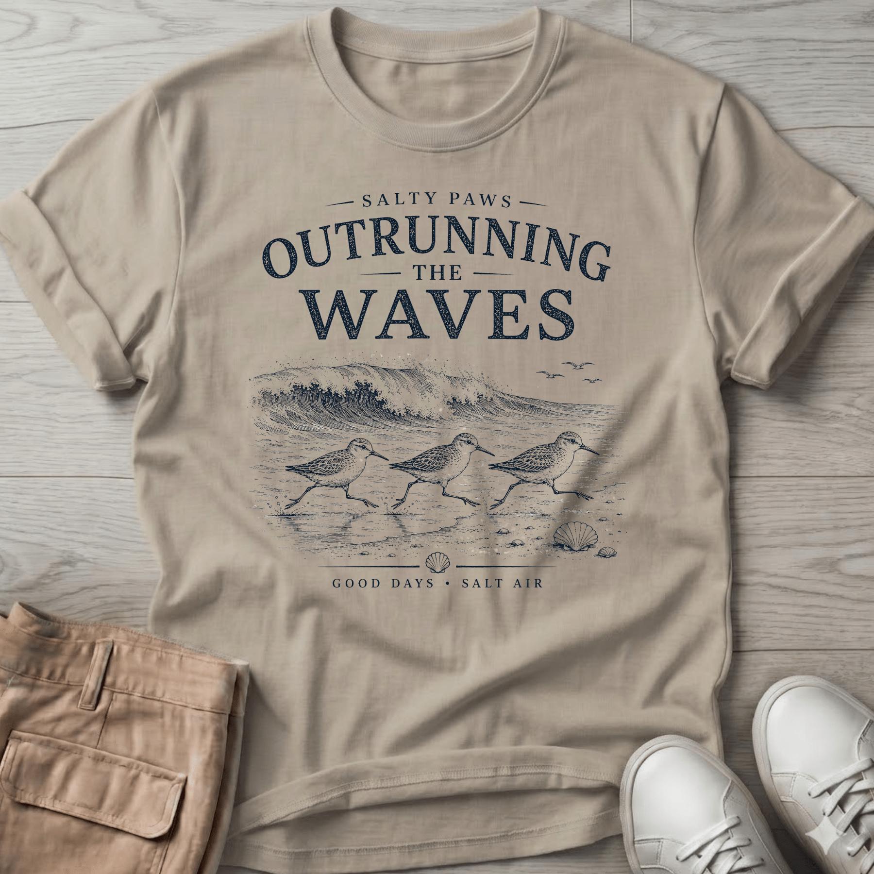 Outrunning the Waves Sandpipers T-Shirt Vacation