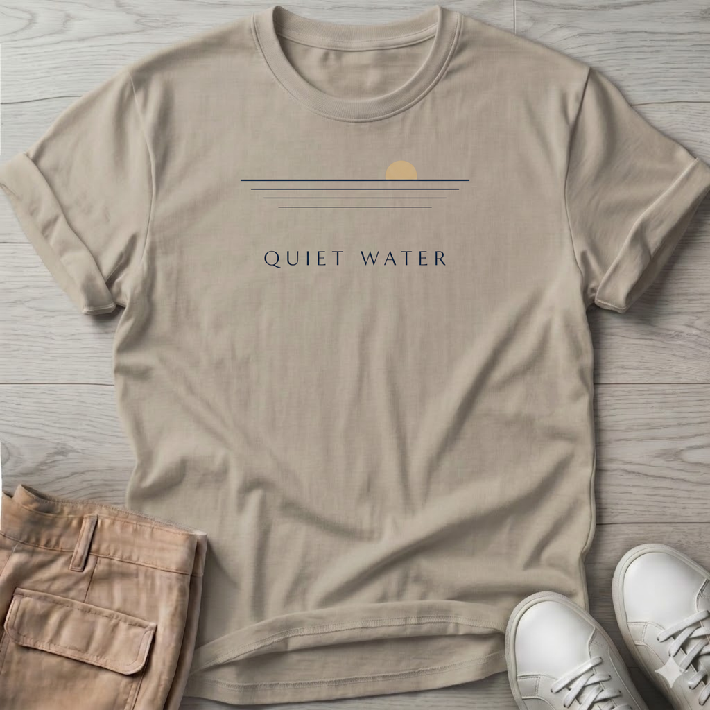 Quiet Water Beach Ocean Line Art Tee