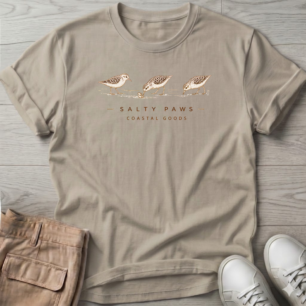 Sandpipers Sharing a Clam T-Shirt
