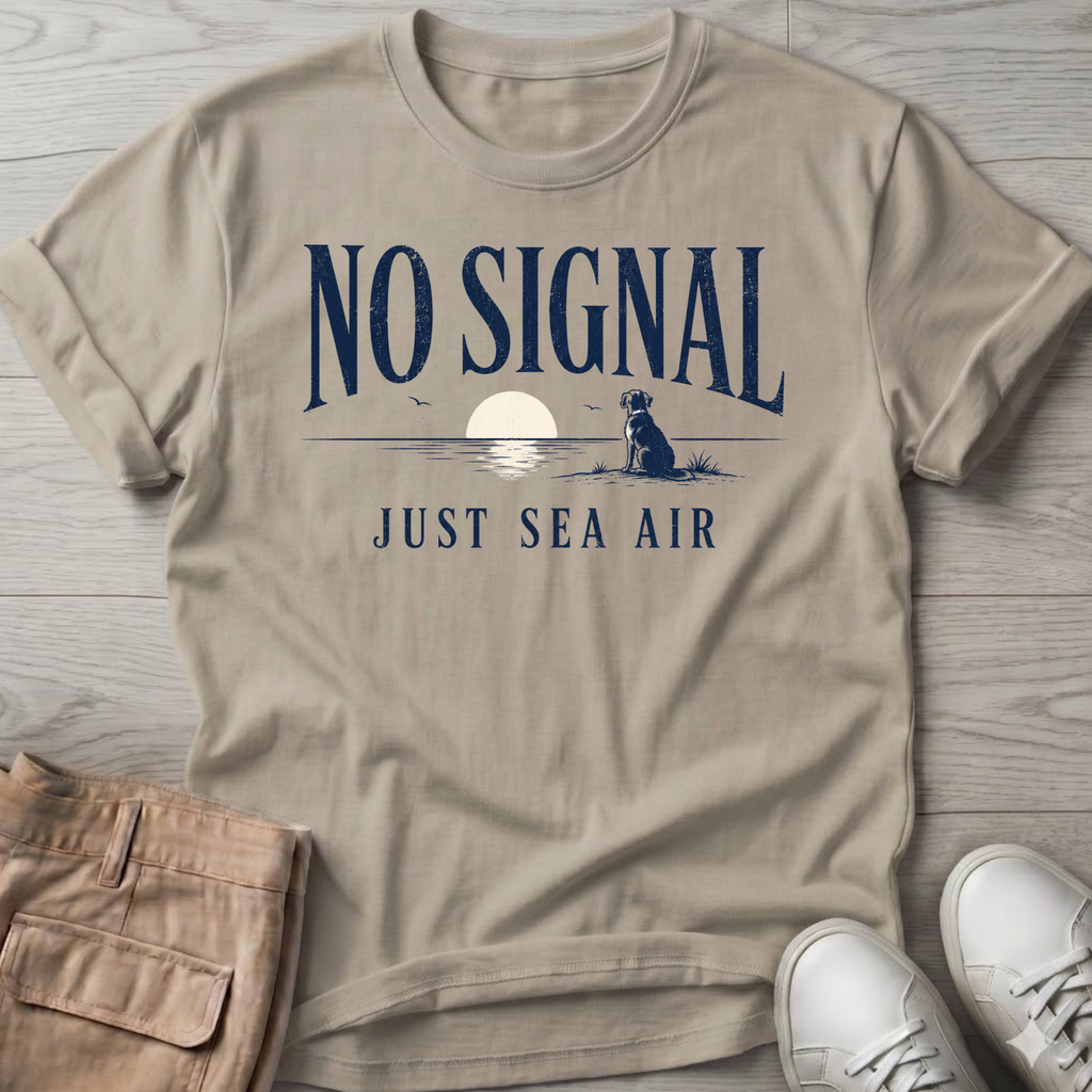 No Signal Sea Air Dog T-Shirt