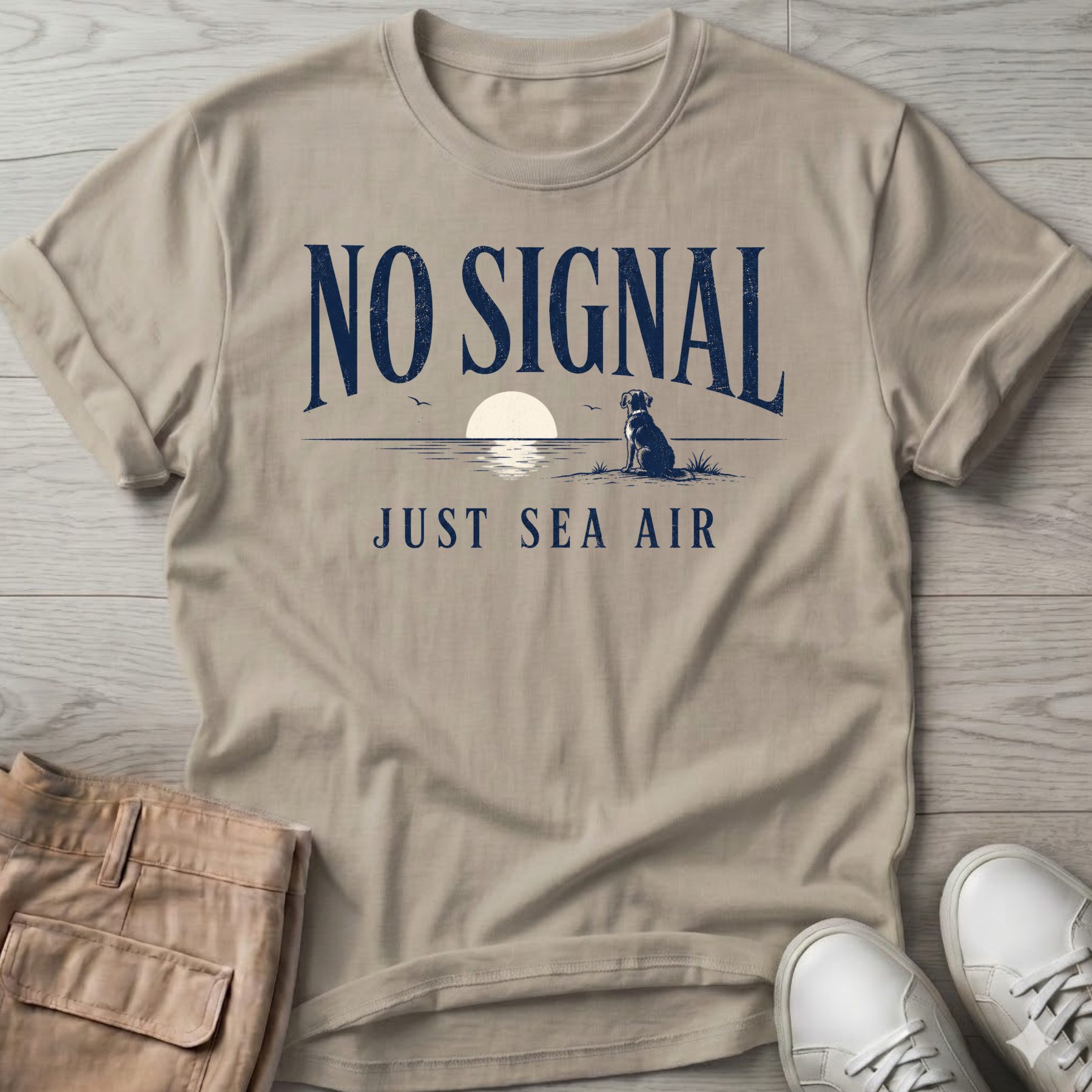 No Signal Sea Air Dog T-Shirt
