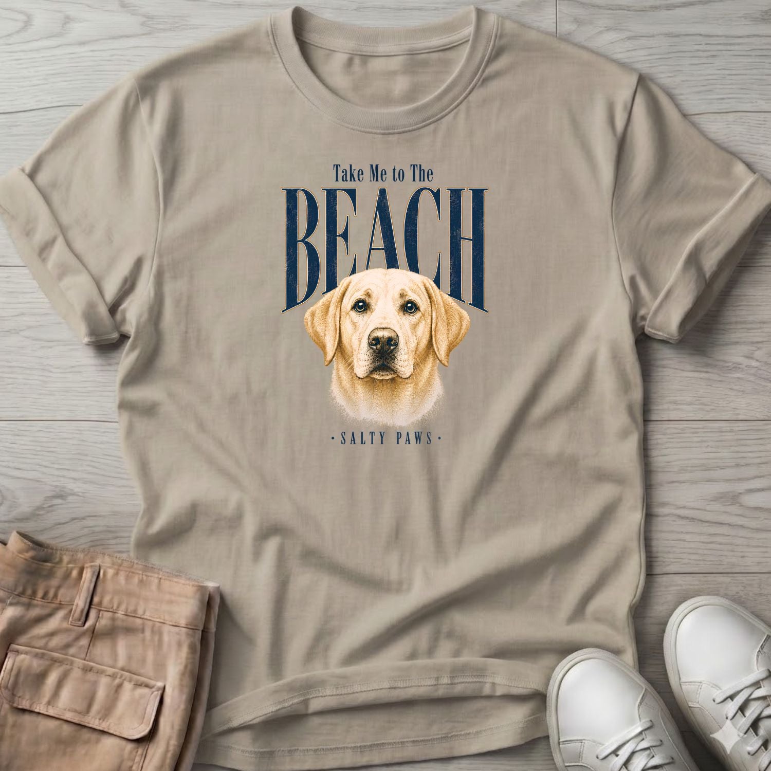 Yellow Labrador Take me to the Beach Dog T-Shirt