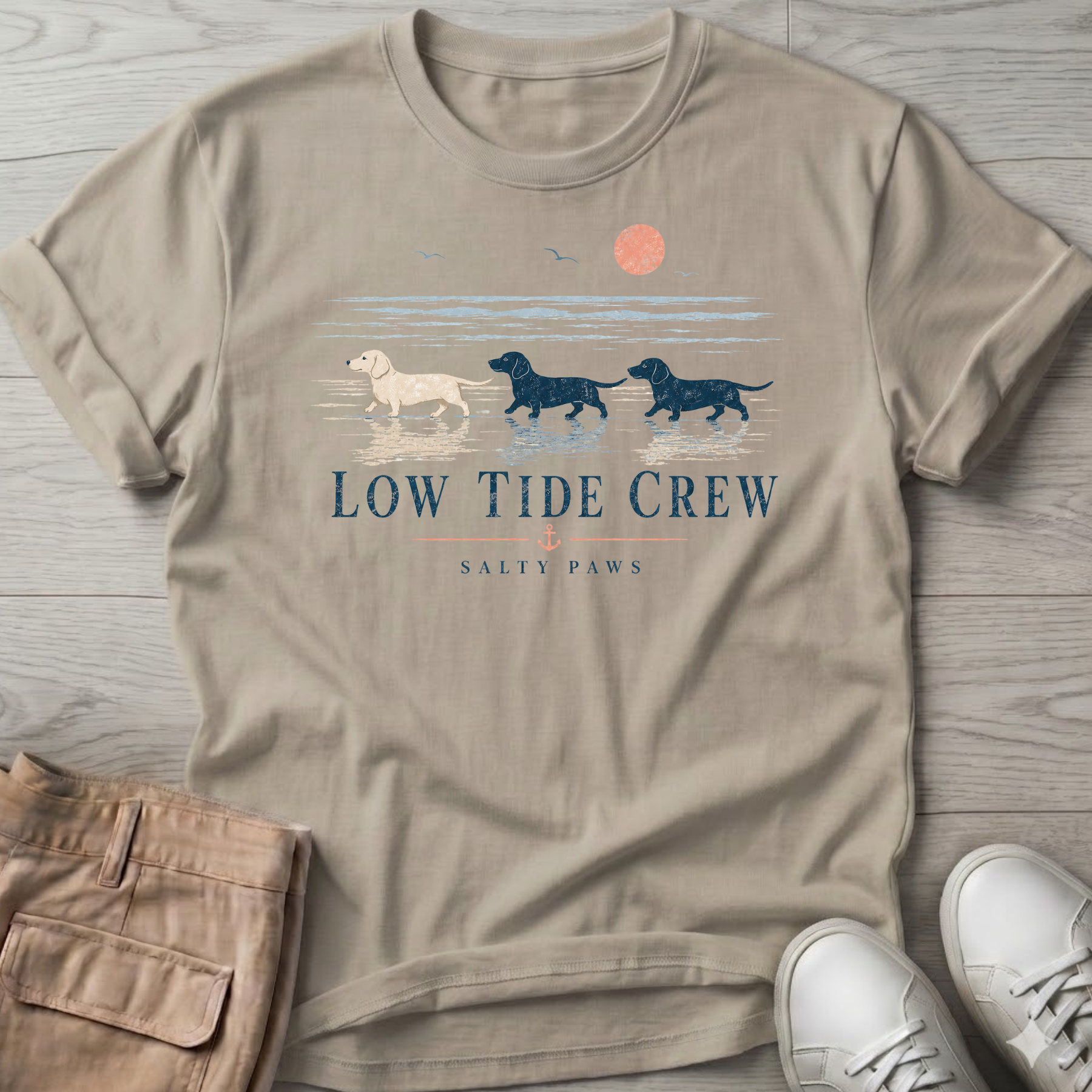 Low Tide Crew Dachshund Dog T-Shirt