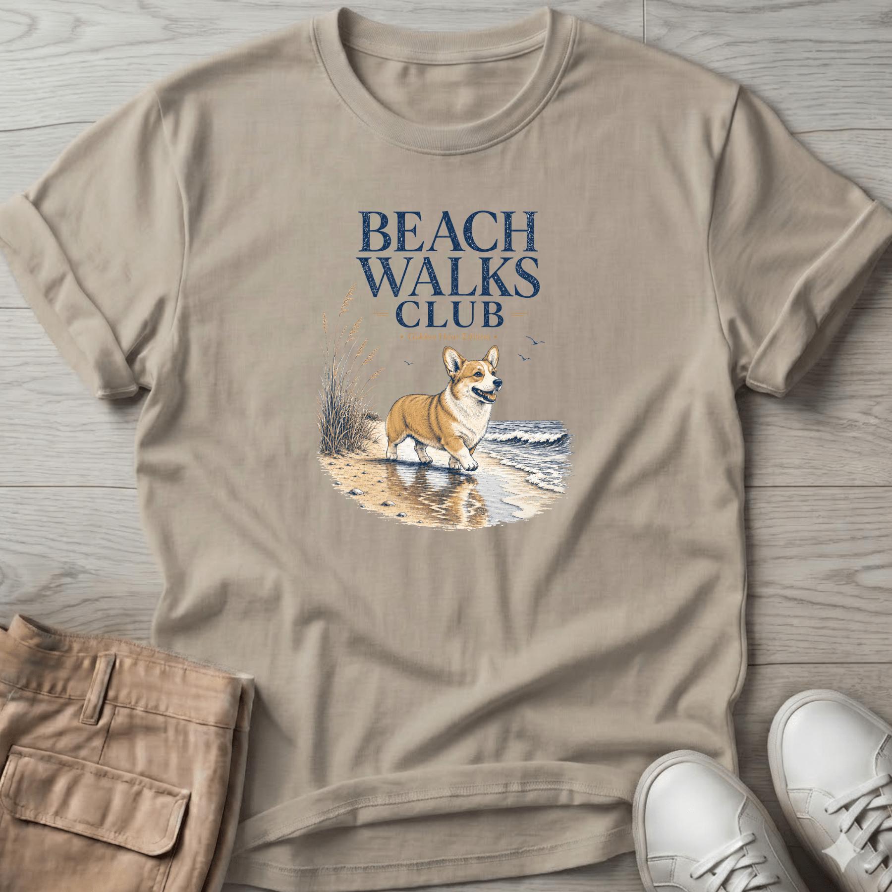 Corgi Beach Walks Club T-Shirt Vacation