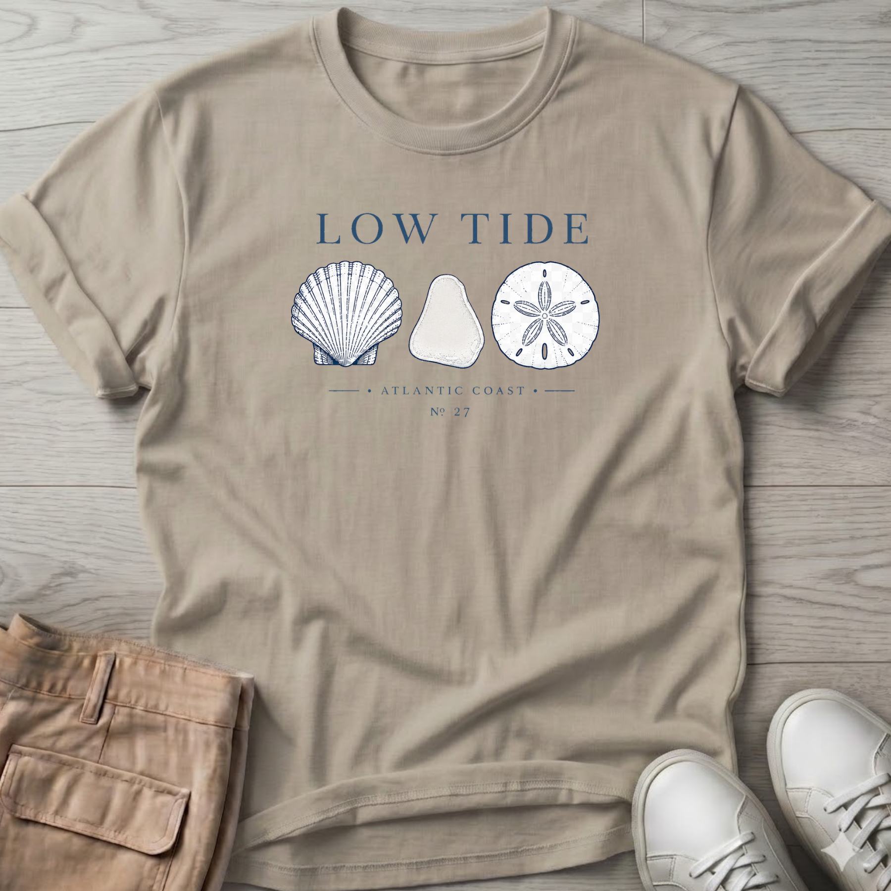 Scallop Beach Glass Sand Dollar Tee