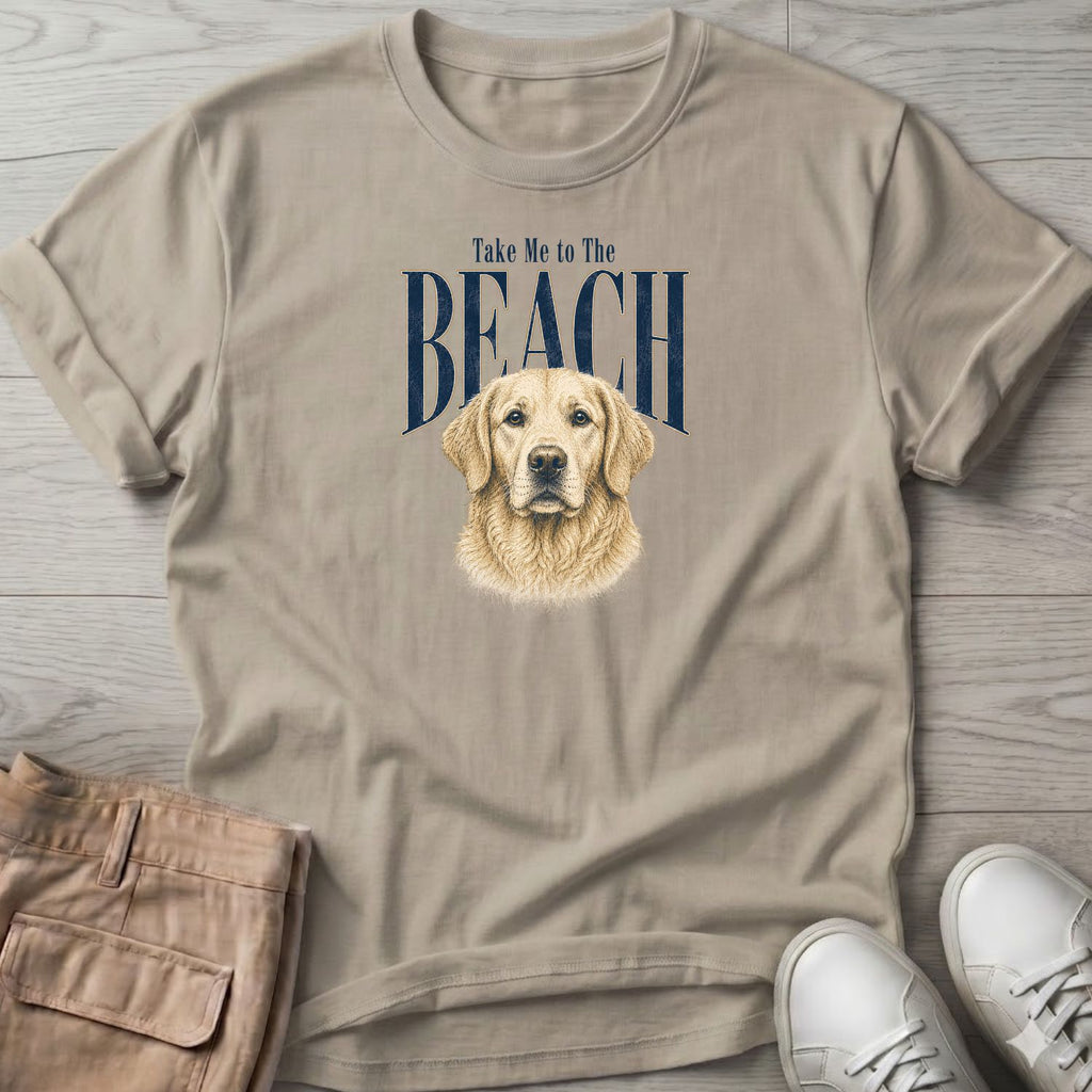 Golden Retriever Take me to the Beach Dog T-Shirt