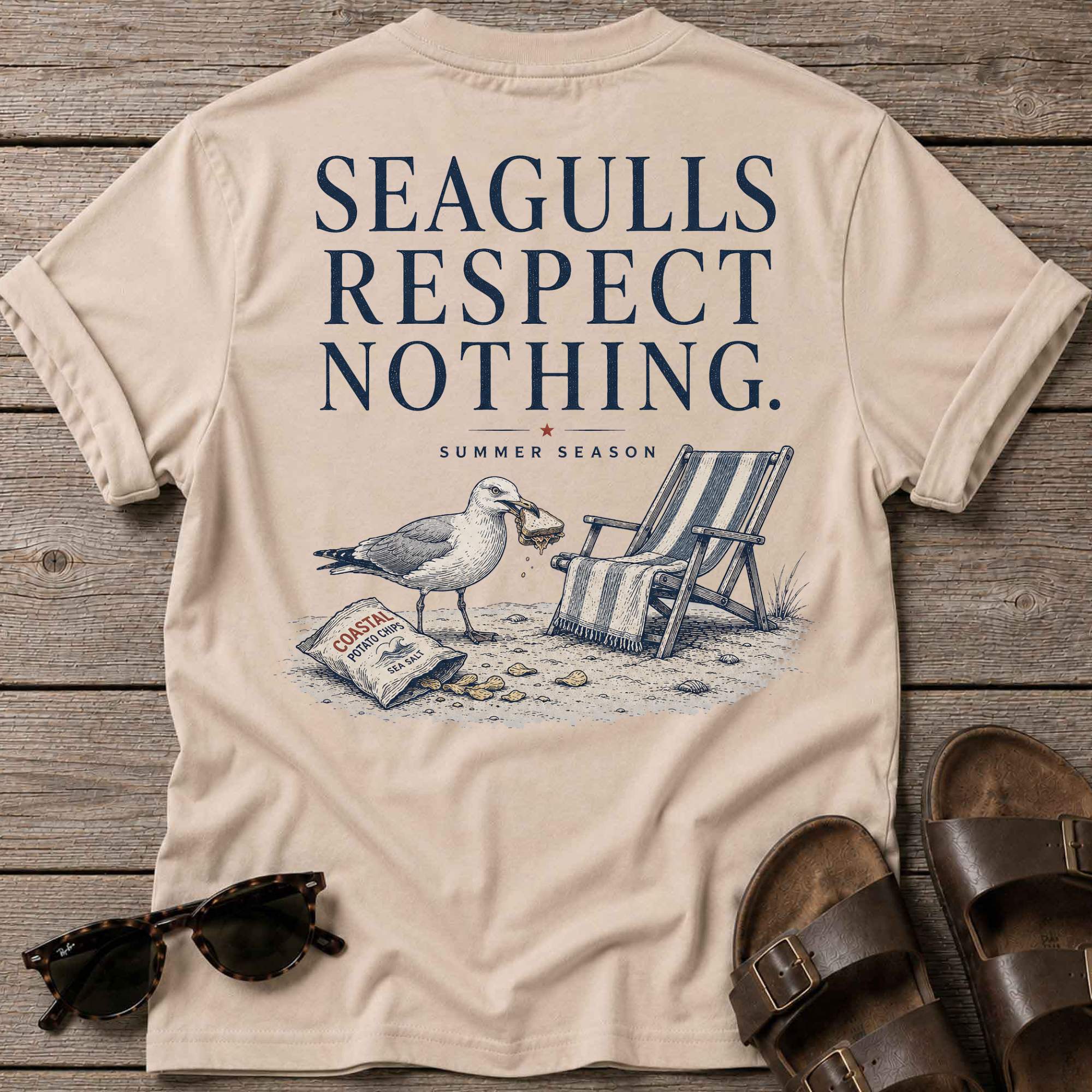 Seagulls respect nothing Back T-Shirt