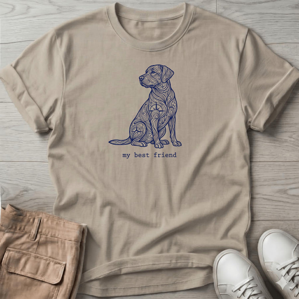 My Best Friend T-Shirt — Beach Dog Line Art Tee - dog lover coastal t-shirt, Salty Paws