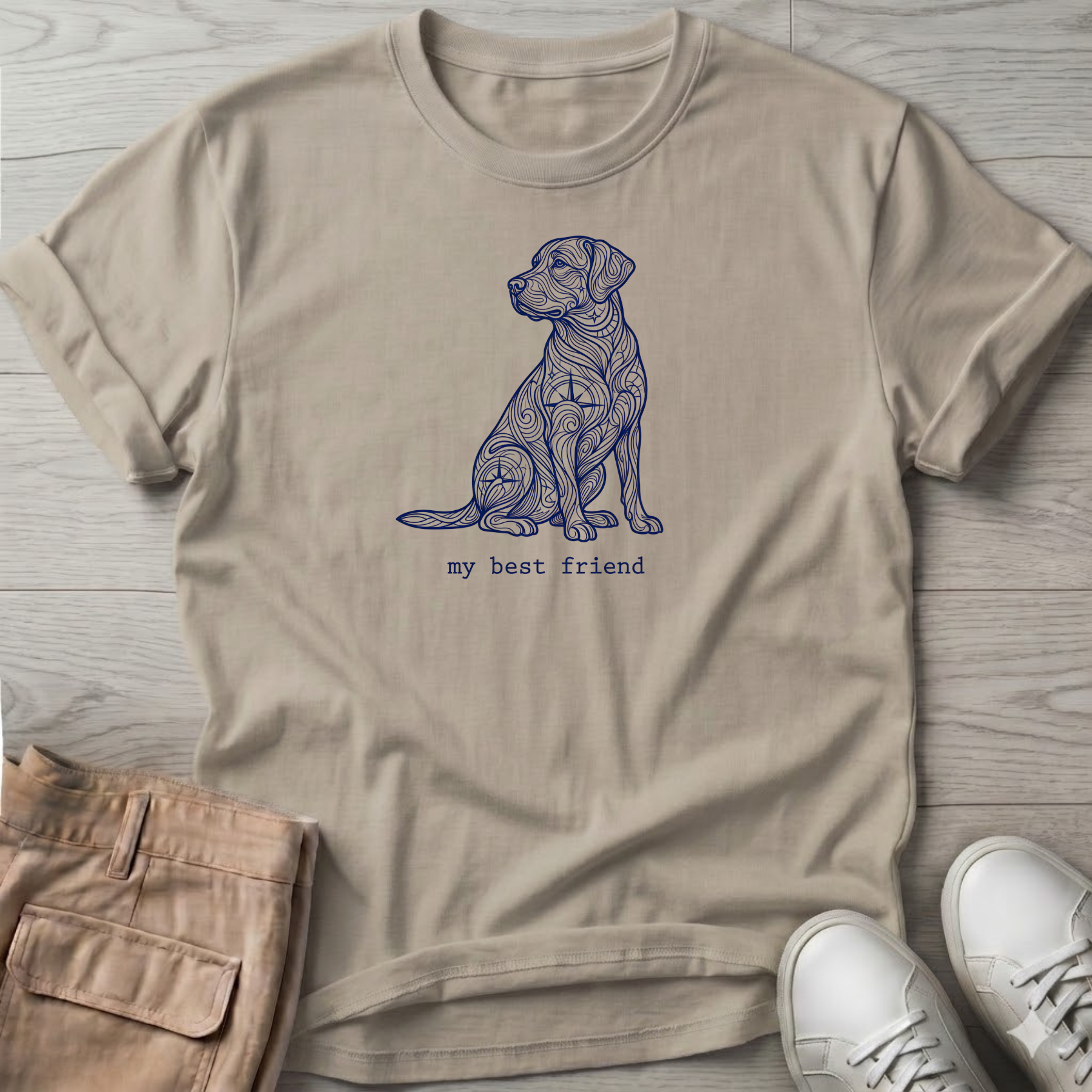 My Best Friend T-Shirt — Beach Dog Line Art Tee