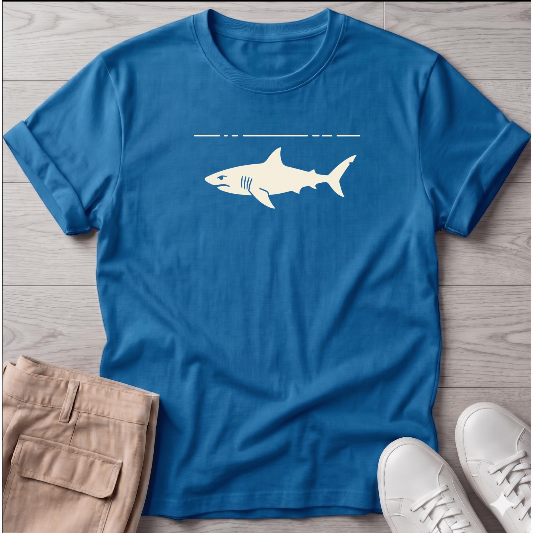 Shark Beach Ocean Line Art Tee - coastal graphic t-shirt, Salty Paws
