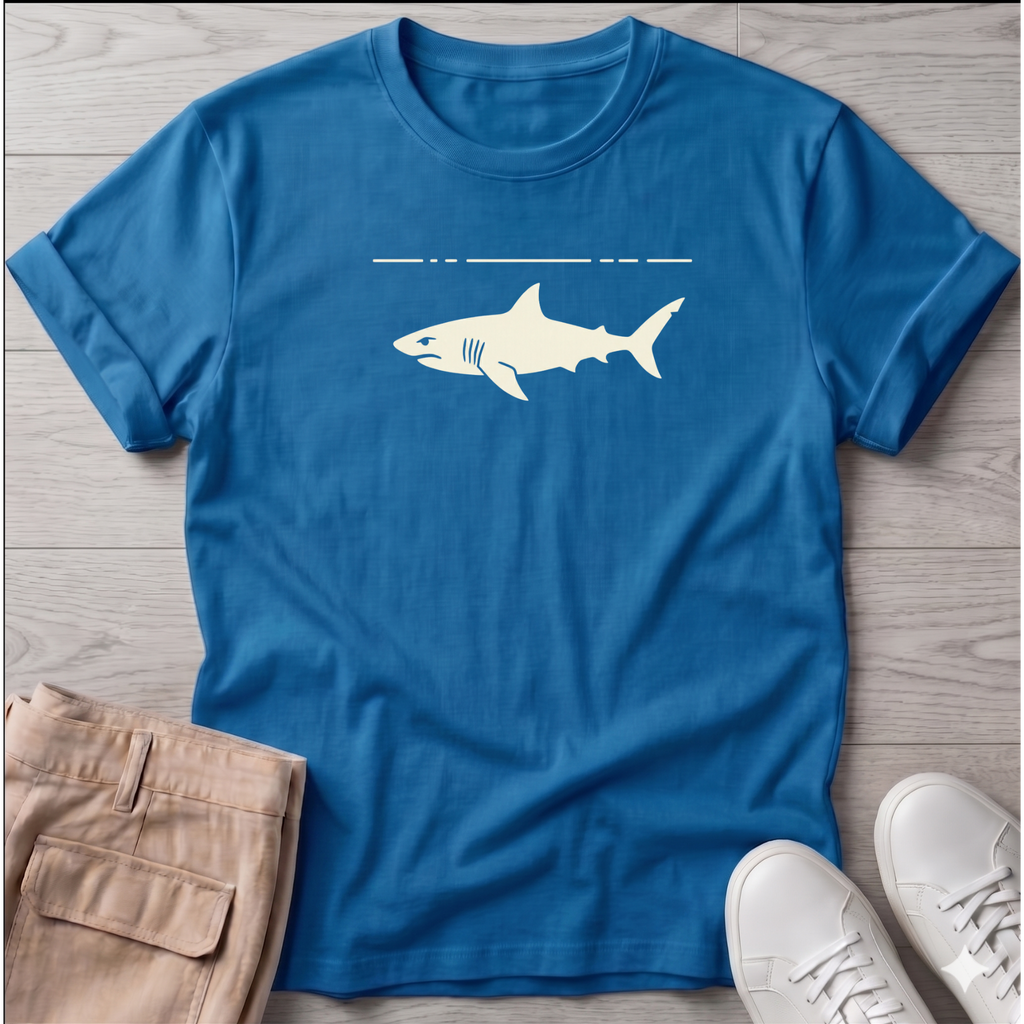 Shark Beach Ocean Line Art Tee
