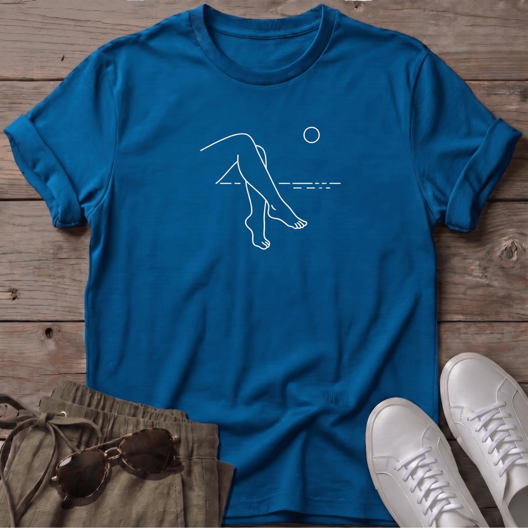 Legs 2 Beach Ocean Line Art Tee - coastal graphic t-shirt, Salty Paws