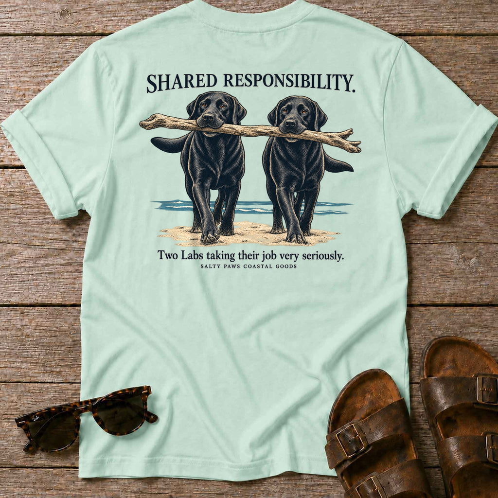 Shared Responsibility Back Design T-Shirt in Mint Green