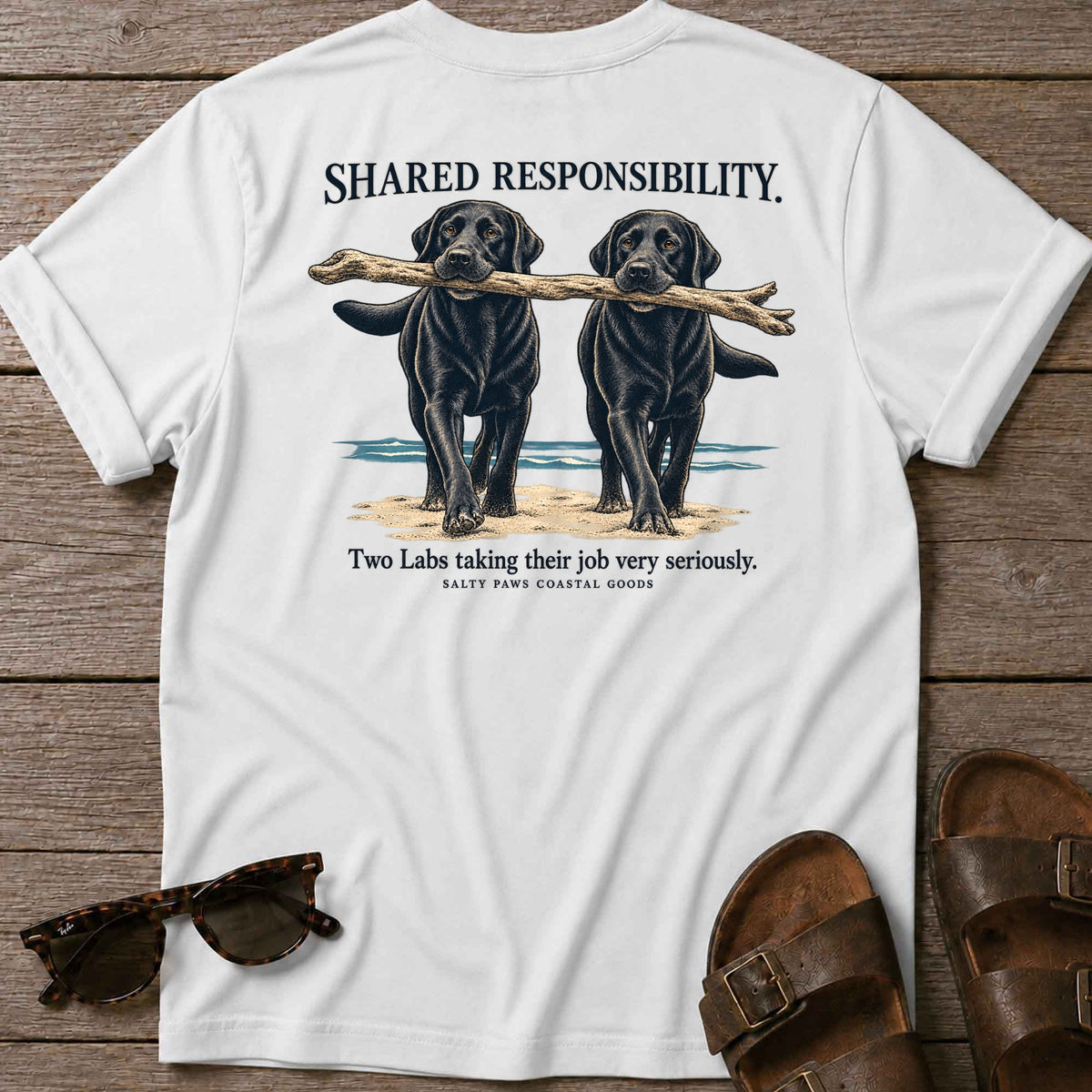 Shared Responsibility Back Design T-Shirt in White