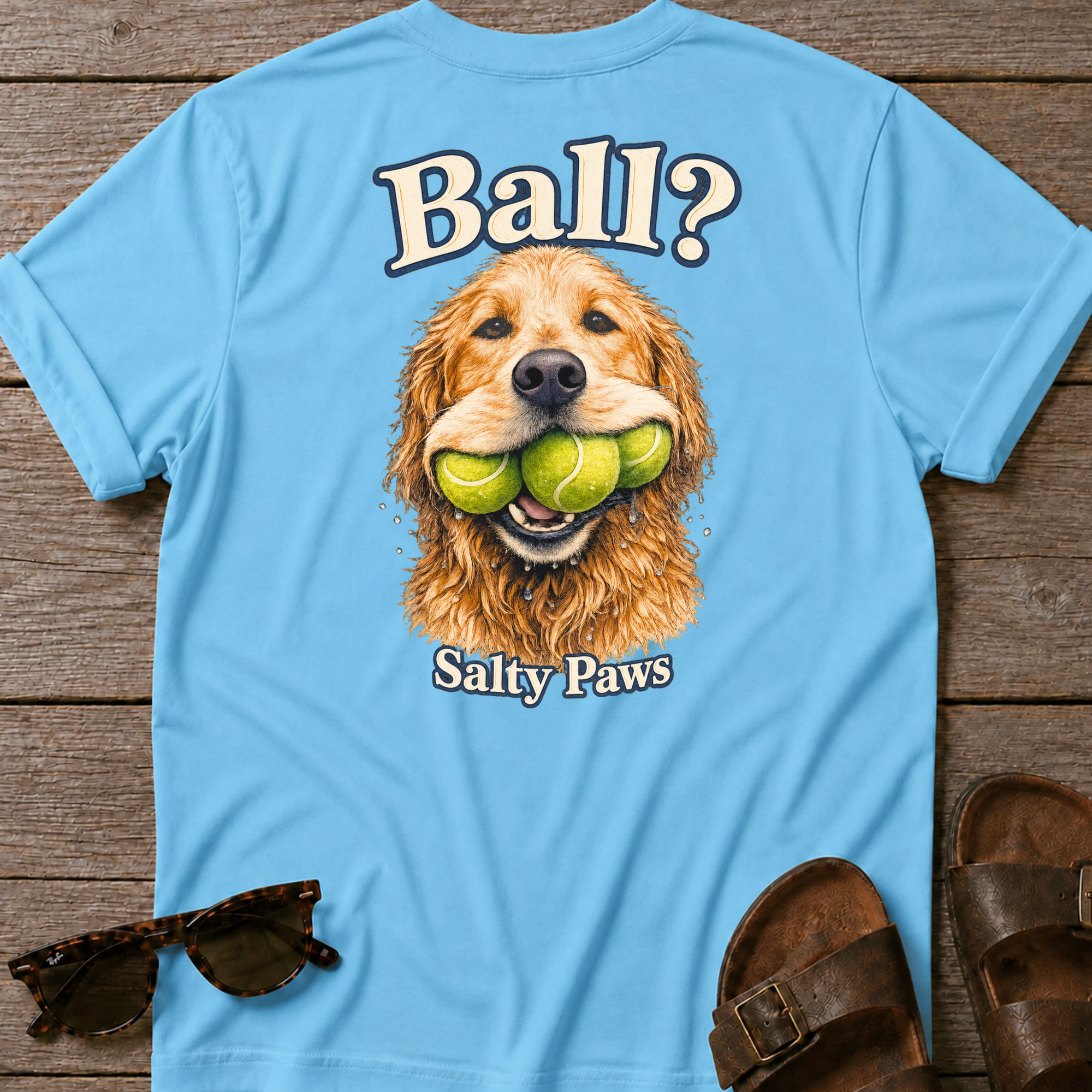 Ball! Golden Retriever BACK DESIGN