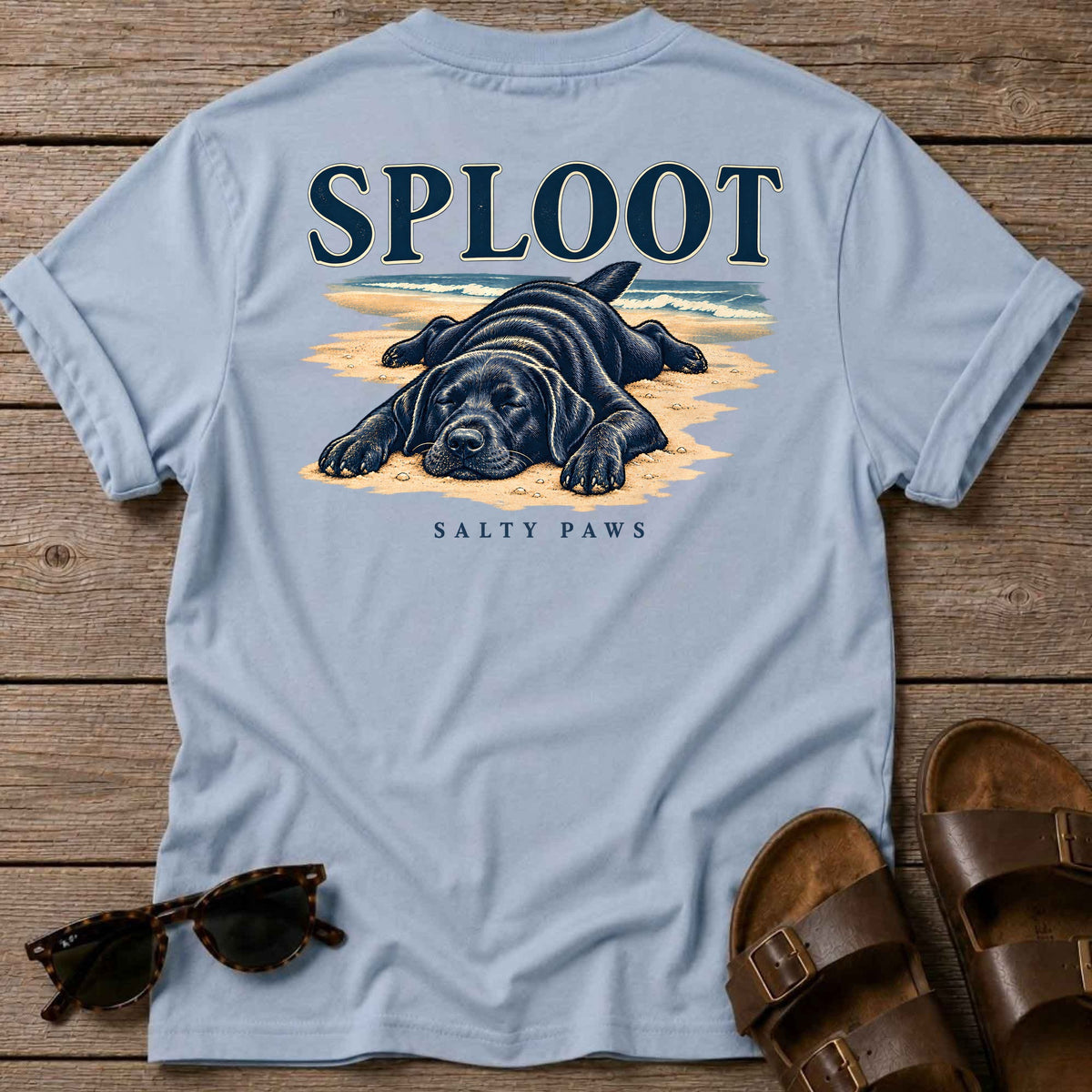 SPLOOT Back Design T-Shirt in Light Blue, back view