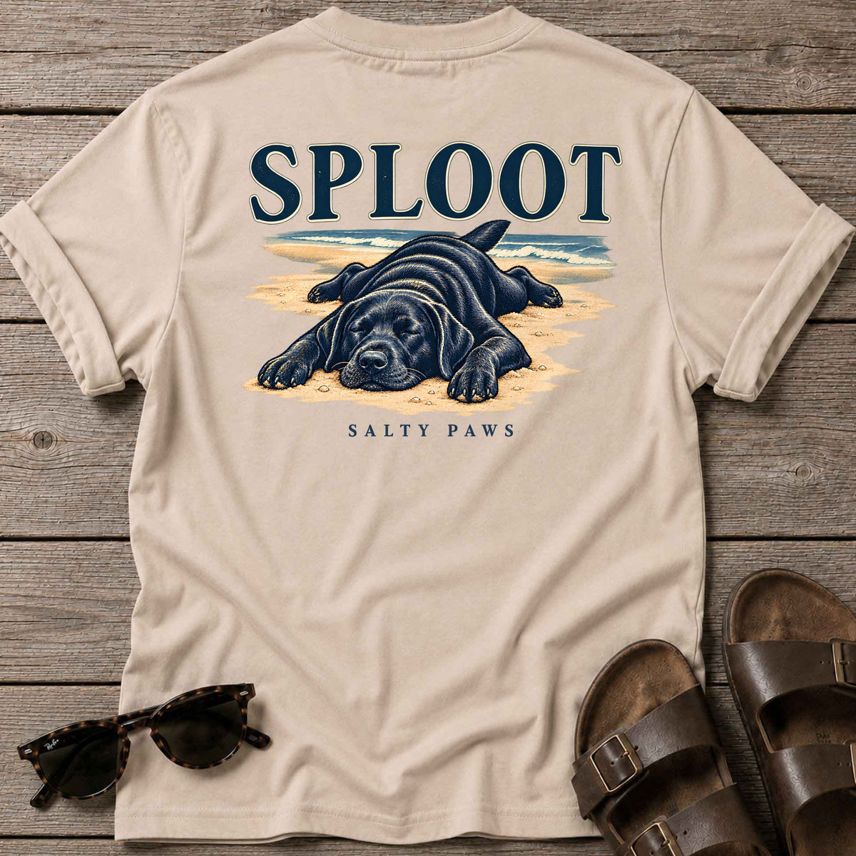 SPLOOT Back Design T-Shirt in Sand, back view
