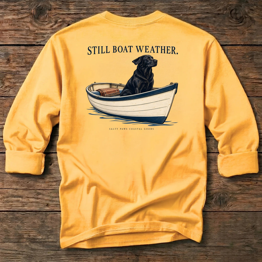 Still Boat Weather Back Design long sleeve in Gold
