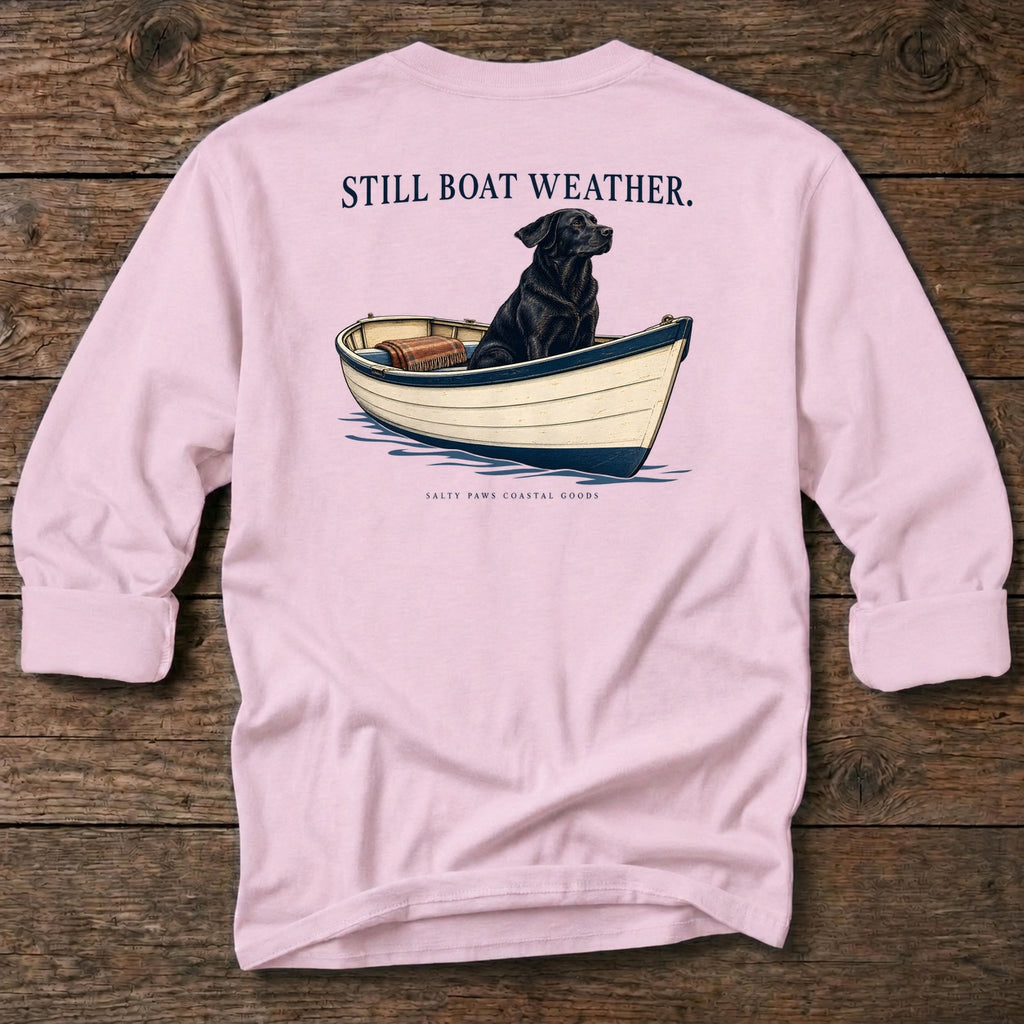 Still Boat Weather Back Design long sleeve in Light Pink