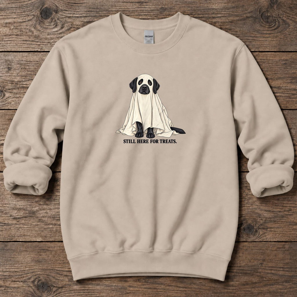 Still Here for Treats Ghost Lab Midweight Sweatshirt in Sand, Salty Paws coastal sweatshirt