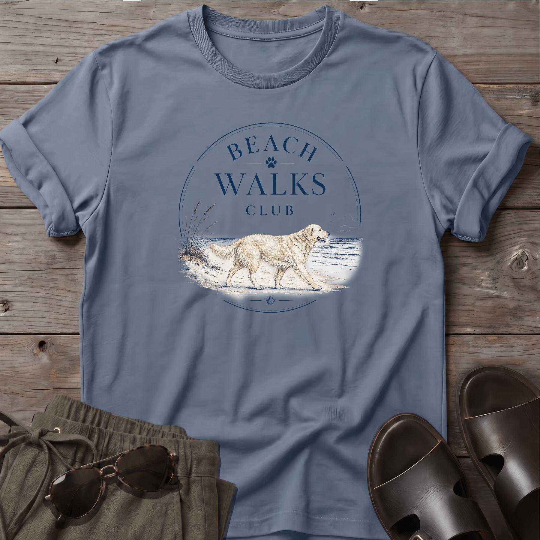 Beach Walk Golden Retriever T-Shirt