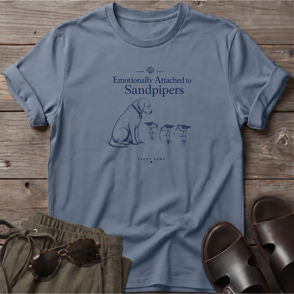 Emotionally Attached Sandpipers Dog T-Shirt