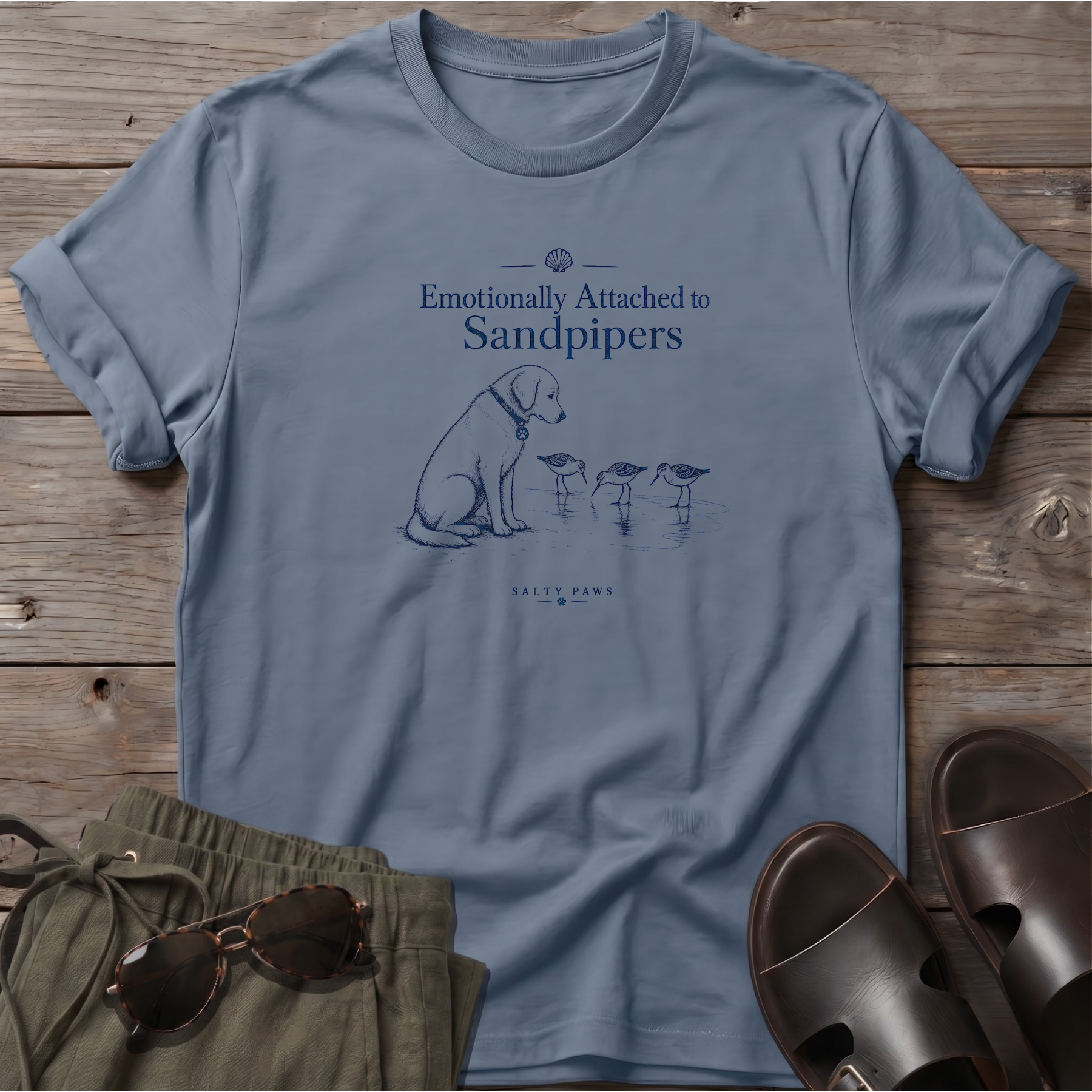 Emotionally Attached Sandpipers Dog T-Shirt