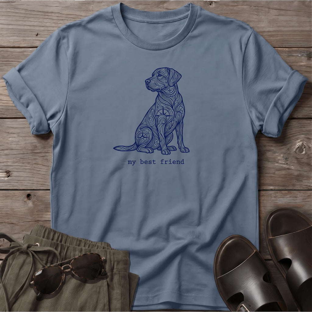 My Best Friend T-Shirt — Beach Dog Line Art Tee - dog lover coastal t-shirt, Salty Paws