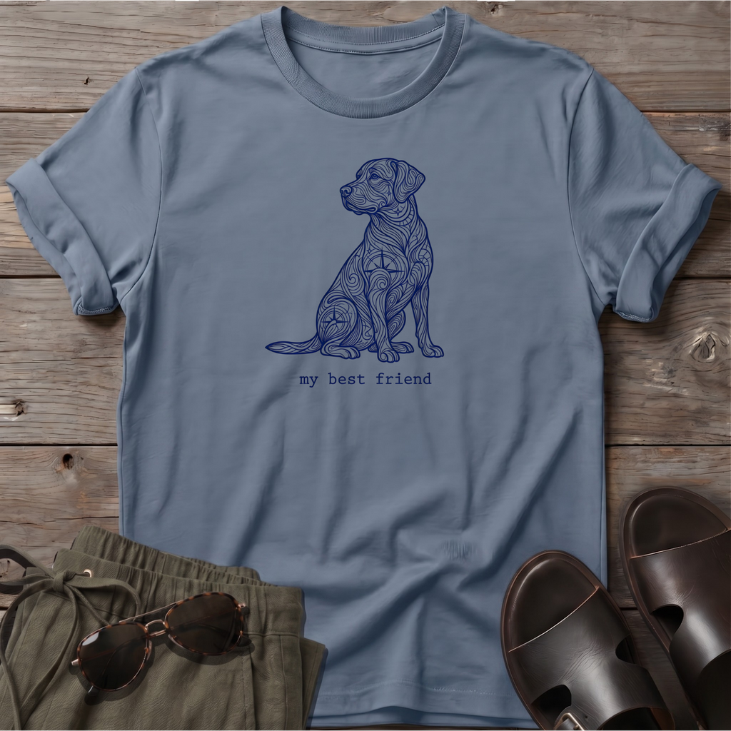 My Best Friend T-Shirt — Beach Dog Line Art Tee