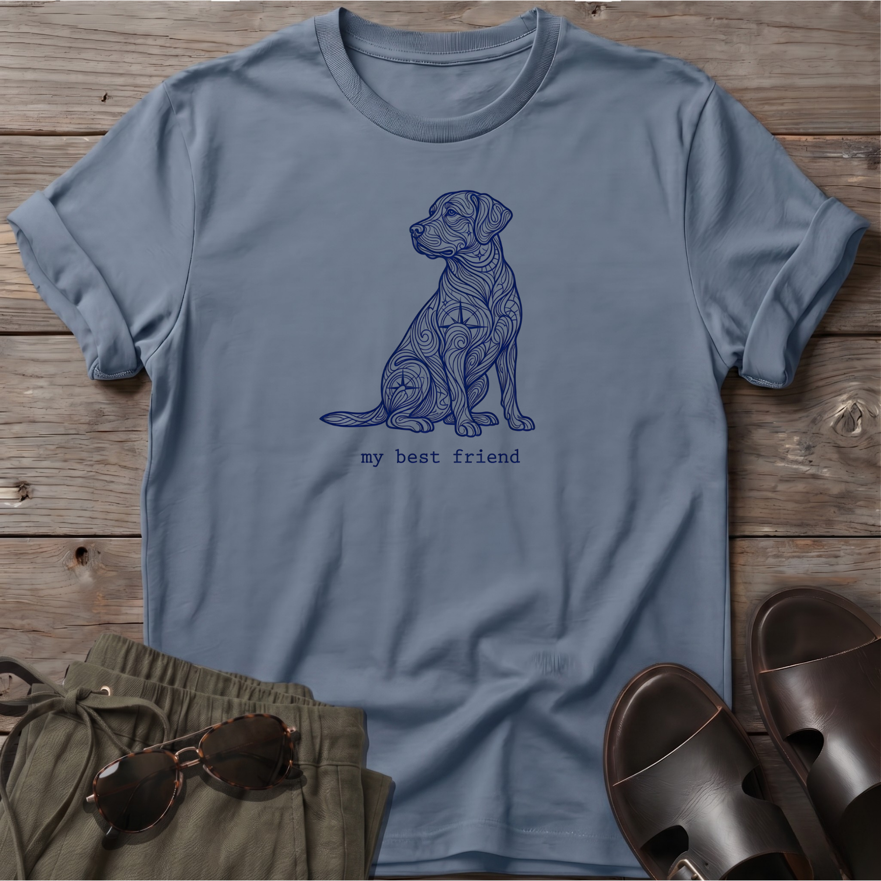 My Best Friend T-Shirt — Beach Dog Line Art Tee