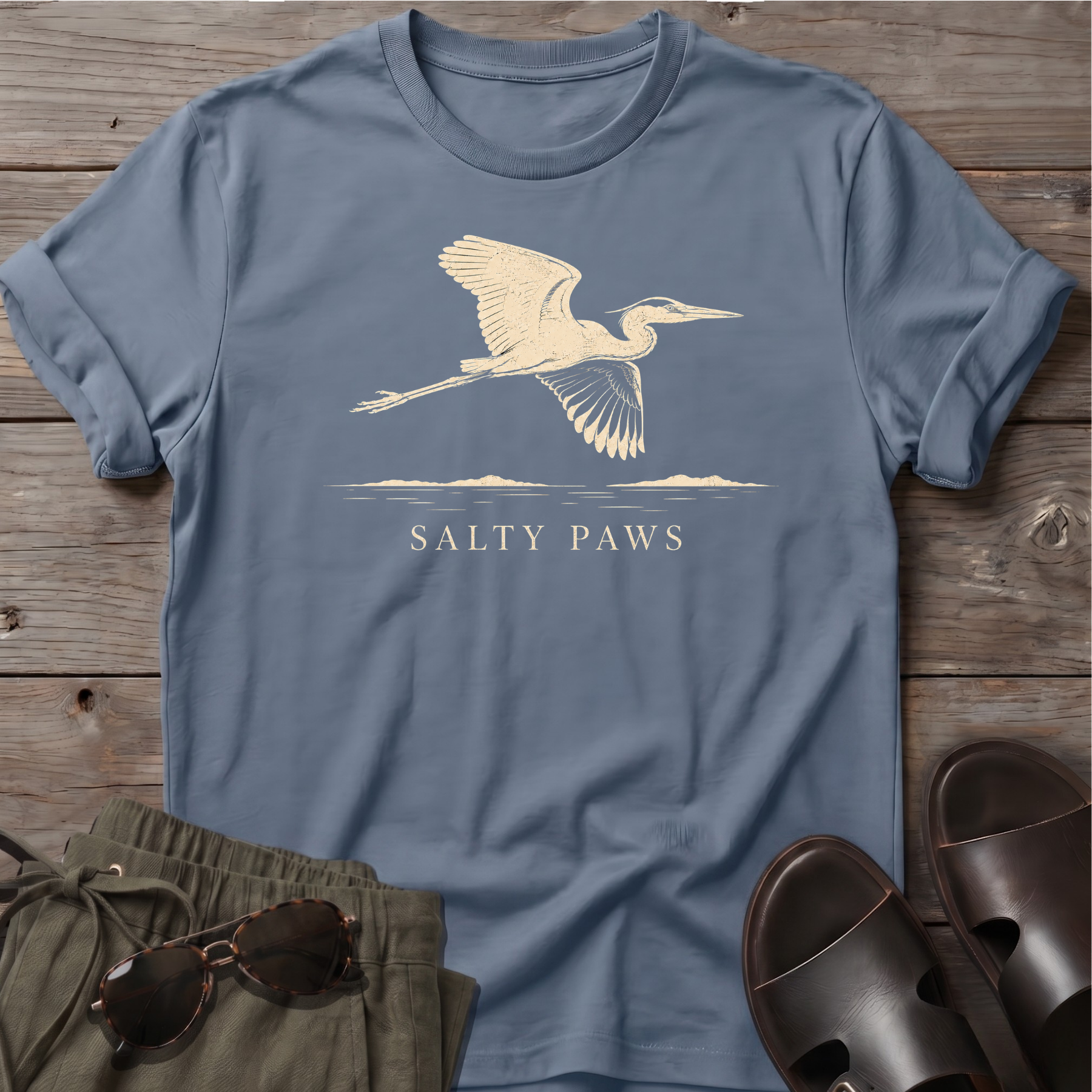 Great Heron Flight T-shirt (front)