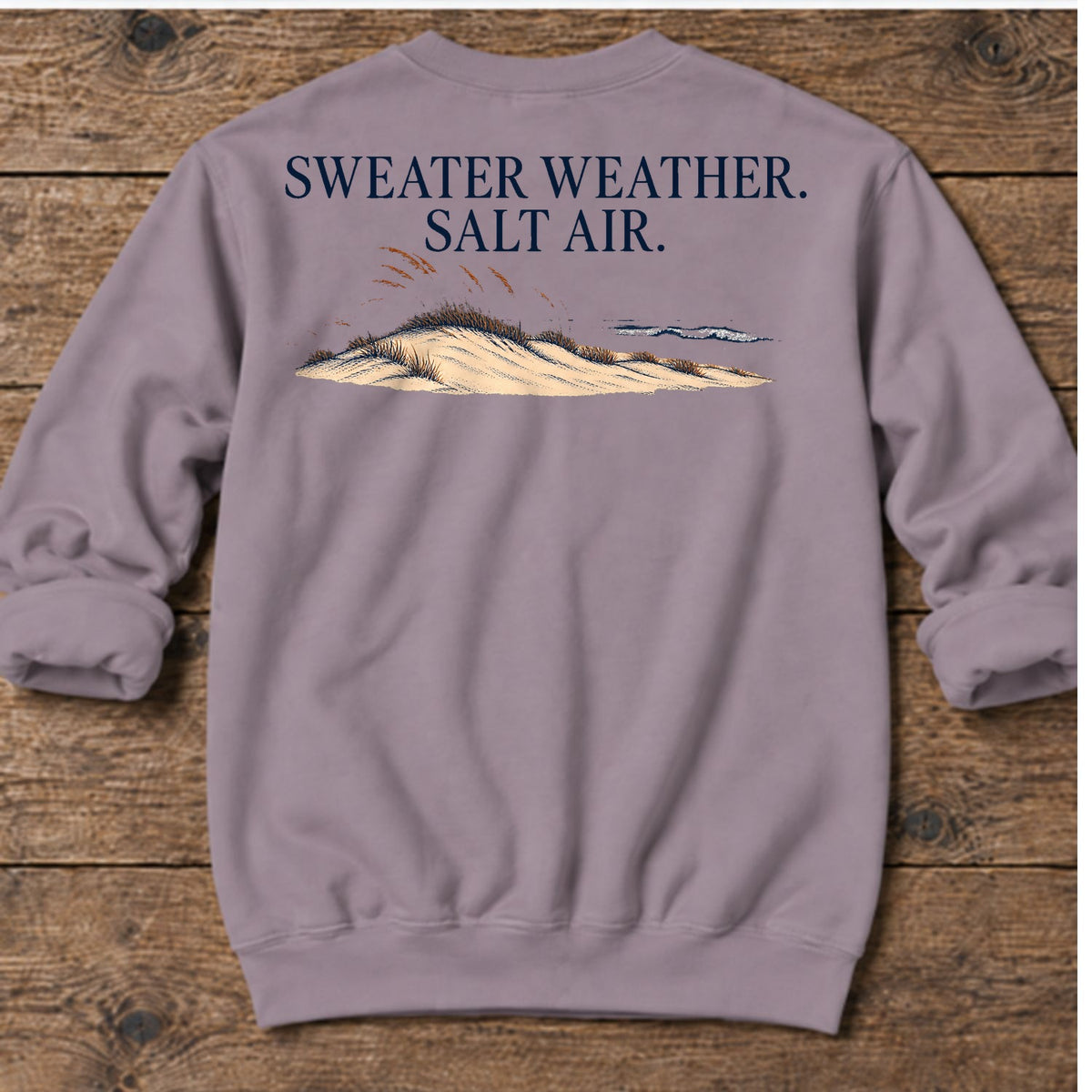 Sweater Weather Salt Air Back Design Midweight Sweatshirt in Paragon, Salty Paws coastal sweatshirt