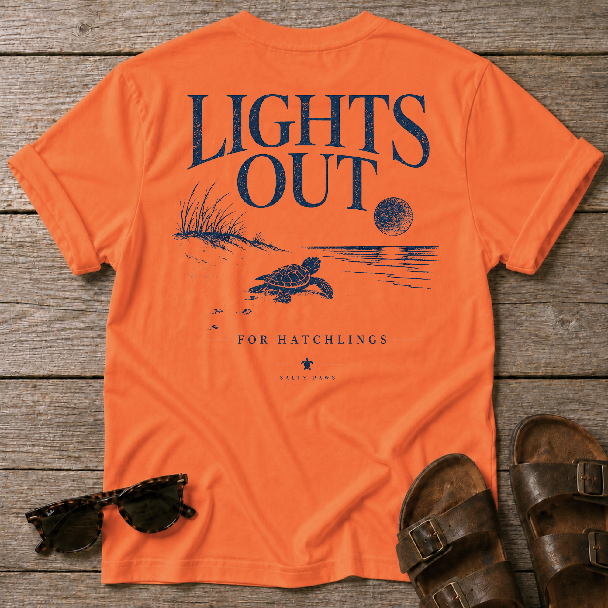 Lights Out Turtle Hatchling BACK DESIGN T-Shirt