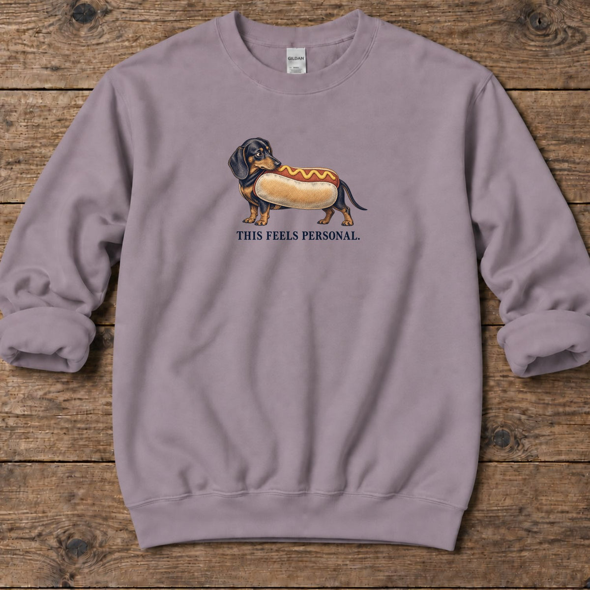 This Feels Personal Hot Dog Dachshund Midweight Sweatshirt in Paragon, Salty Paws coastal sweatshirt