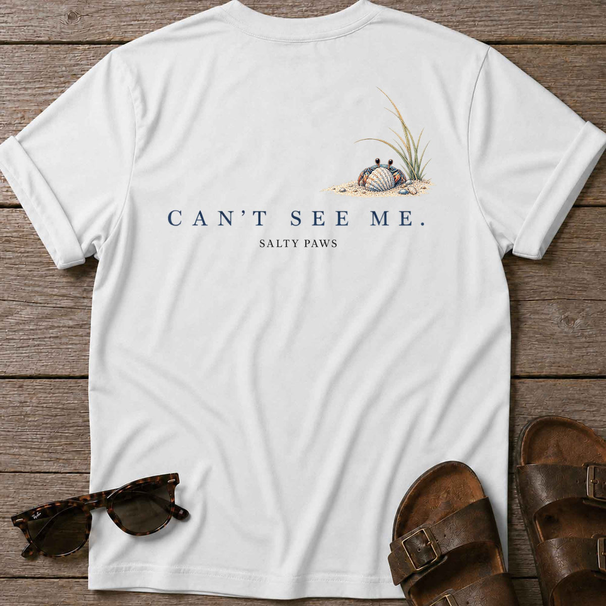 Can't See Me Crab Back Design T-Shirt