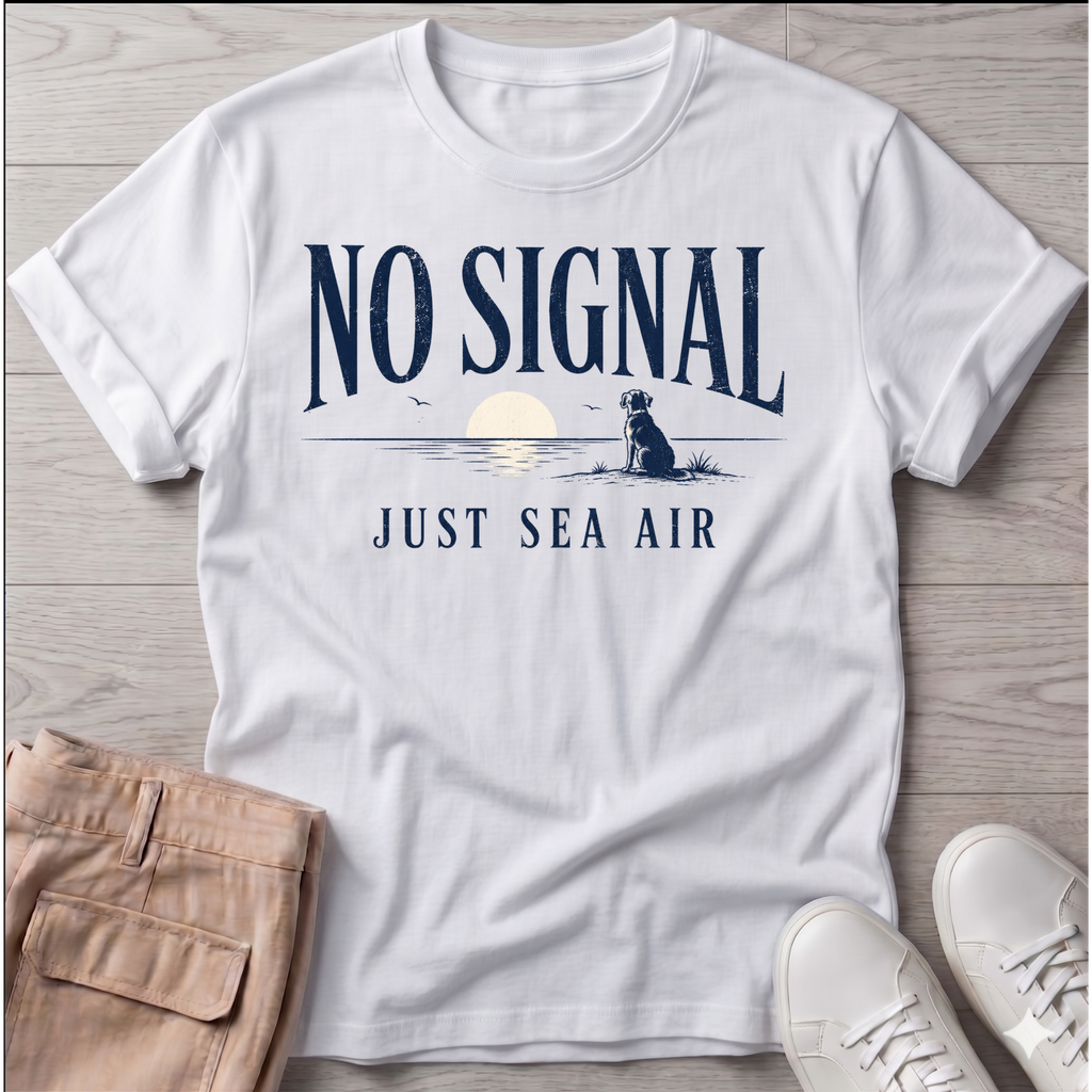 No Signal Sea Air Dog T-Shirt