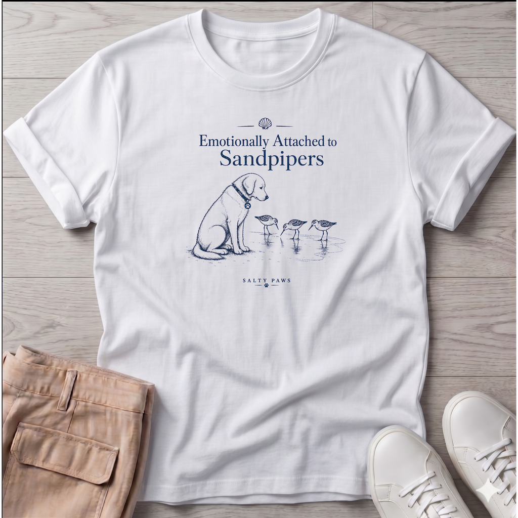 Emotionally Attached Sandpipers Dog T-Shirt