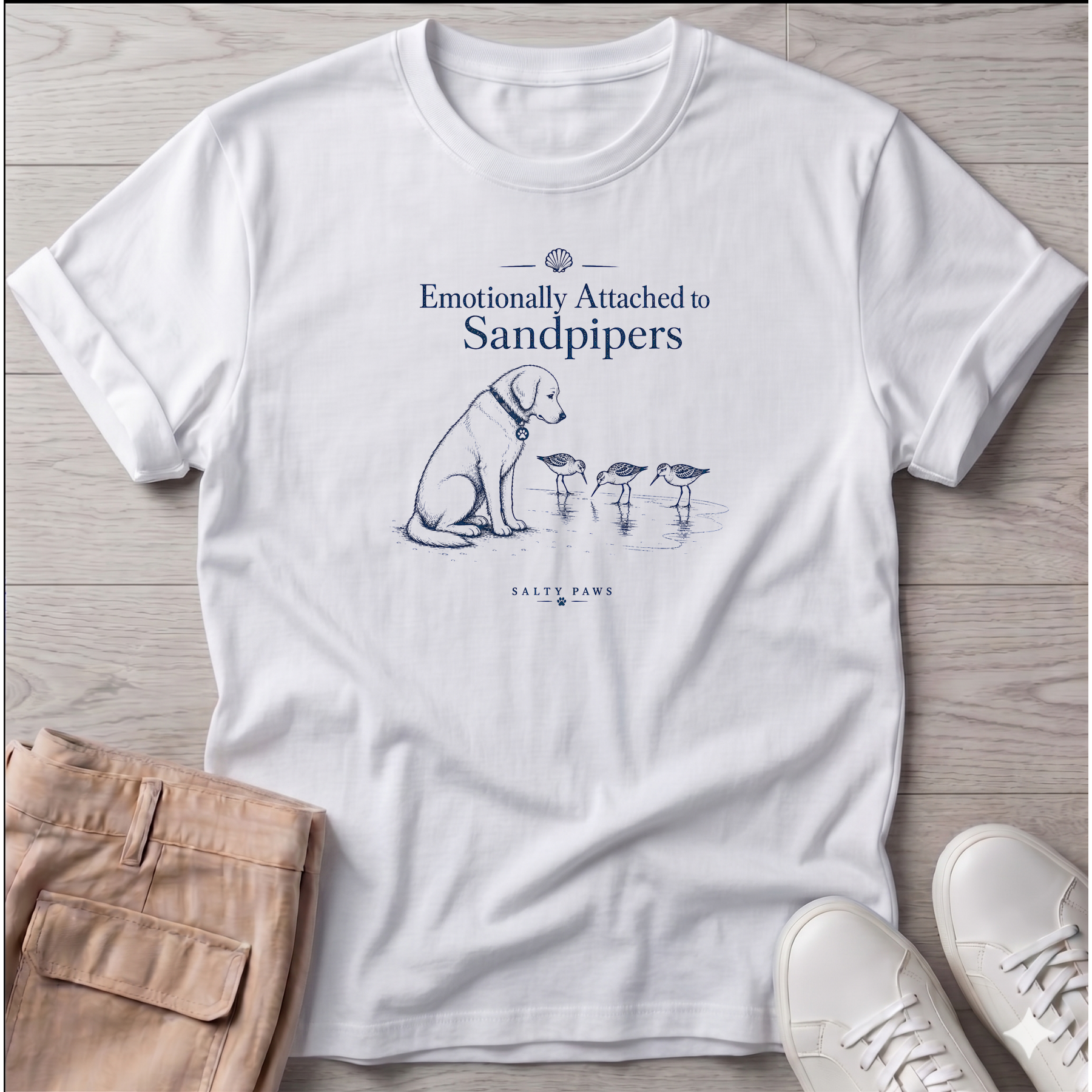 Emotionally Attached Sandpipers Dog T-Shirt